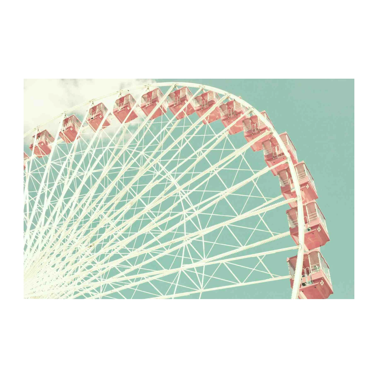 Retro Ferris Wheel Pink Cabins Wall Art