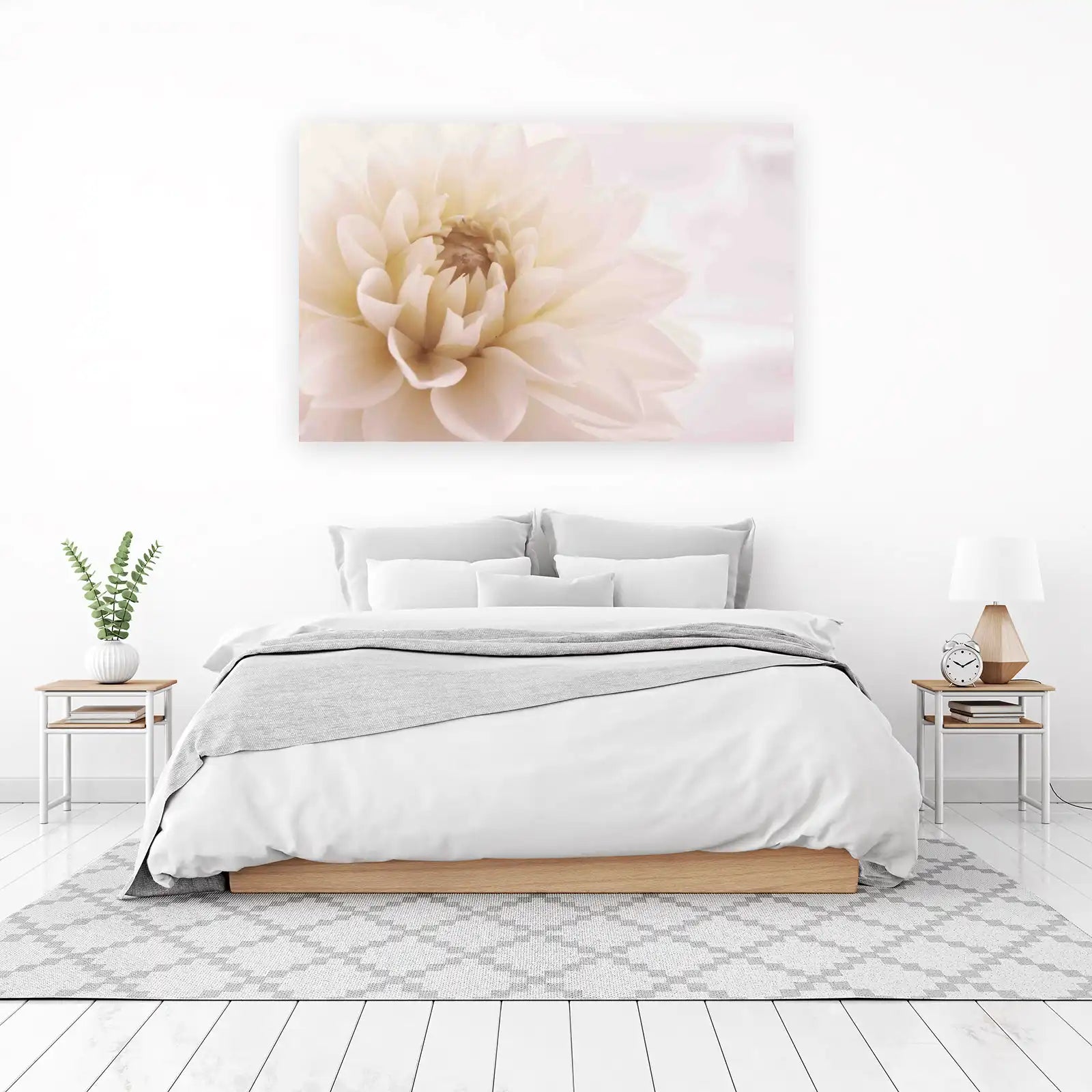 Soft Ivory Dahlia Bloom Wall Art