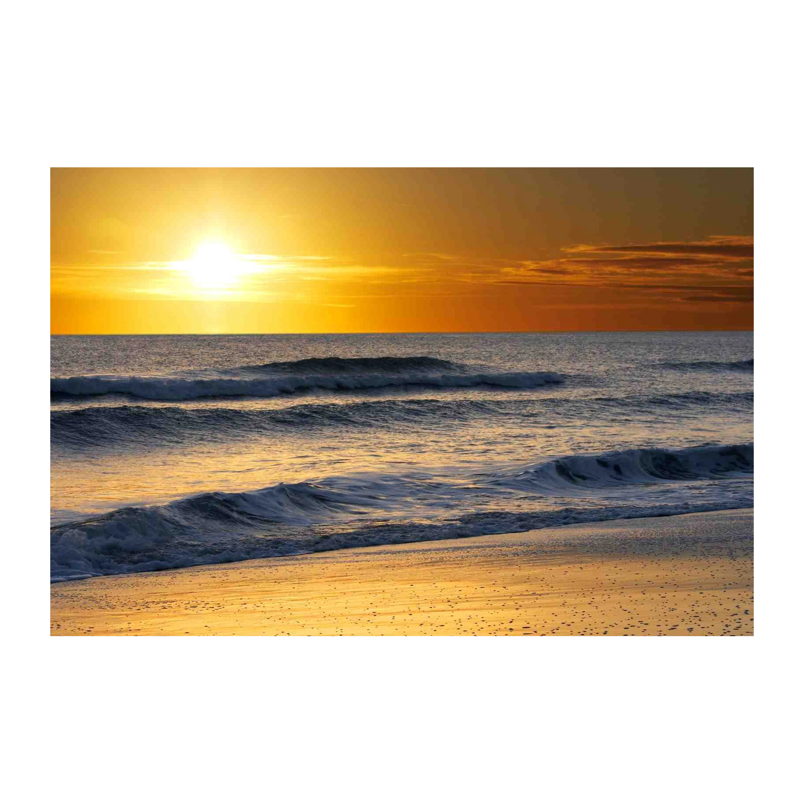 Ocean Sunset Waves Wall Art