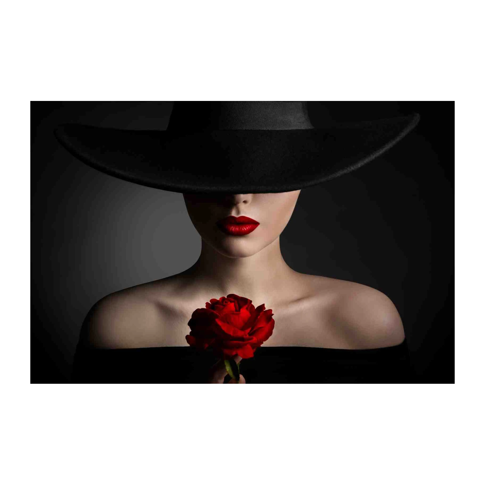 Elegant Lady Red Rose Wall Art