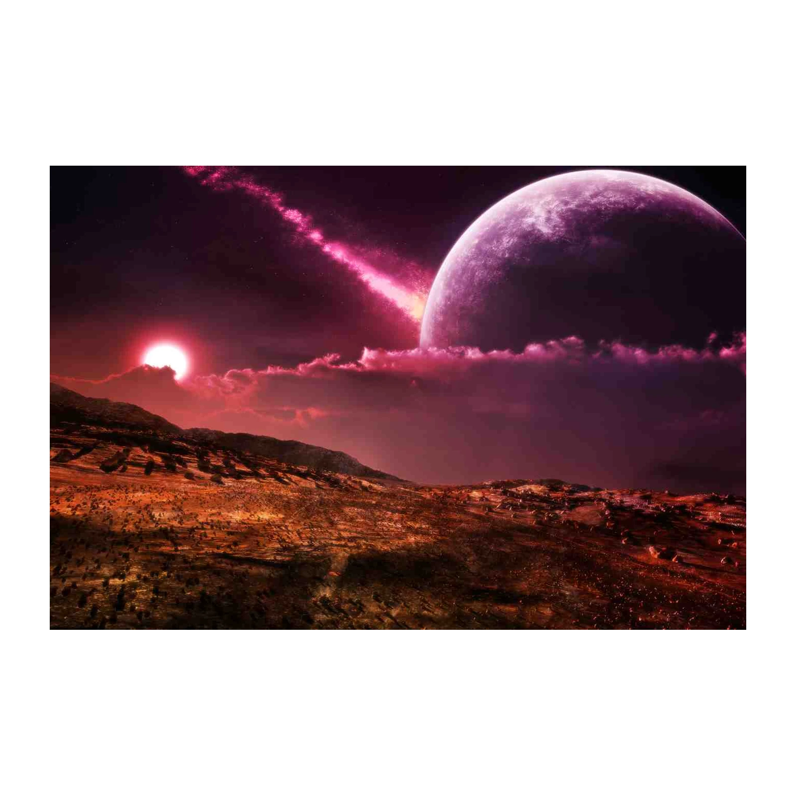 Alien Sunset Planetscape Wall Art