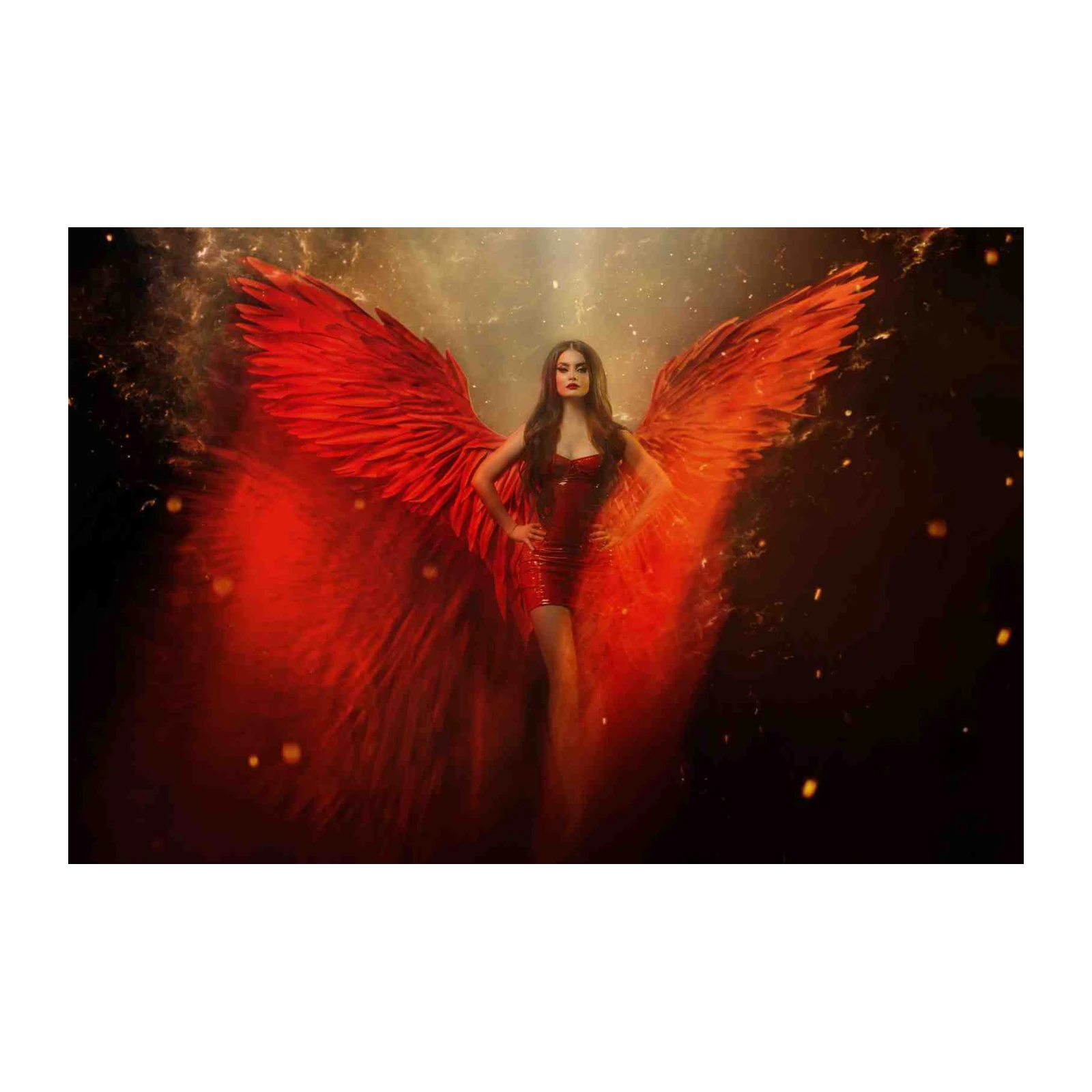 Fiery Angel Wings Wall Art - Fantasy Art