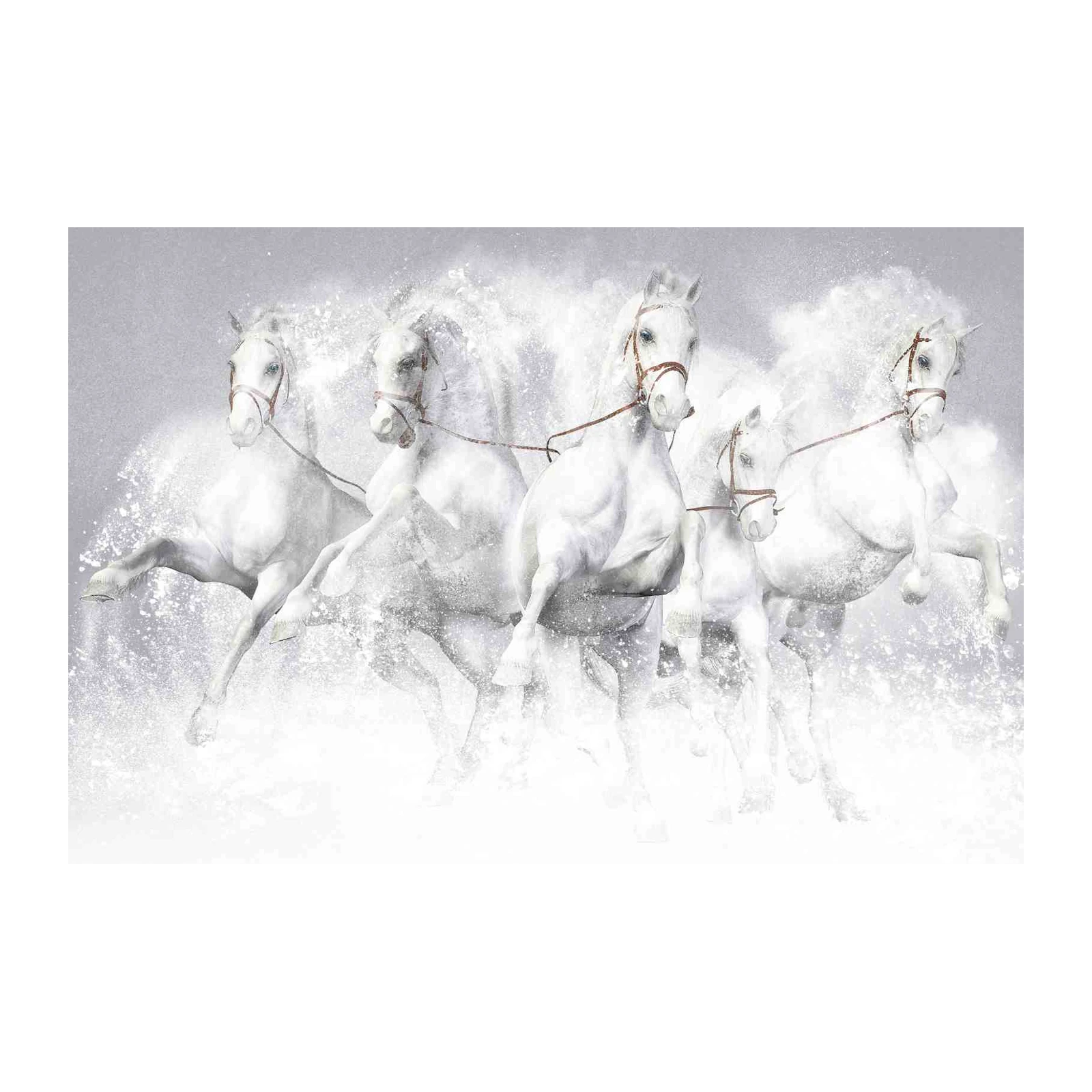 Majestic White Horses Galloping Wall Art