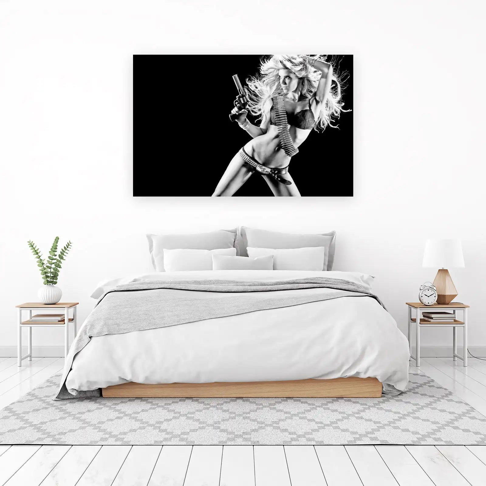 Edgy Woman with Revolver Wall Art
