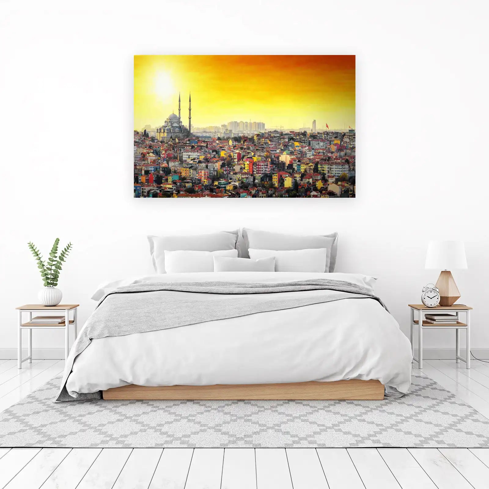 Vibrant Istanbul Cityscape Mosque Wall Art