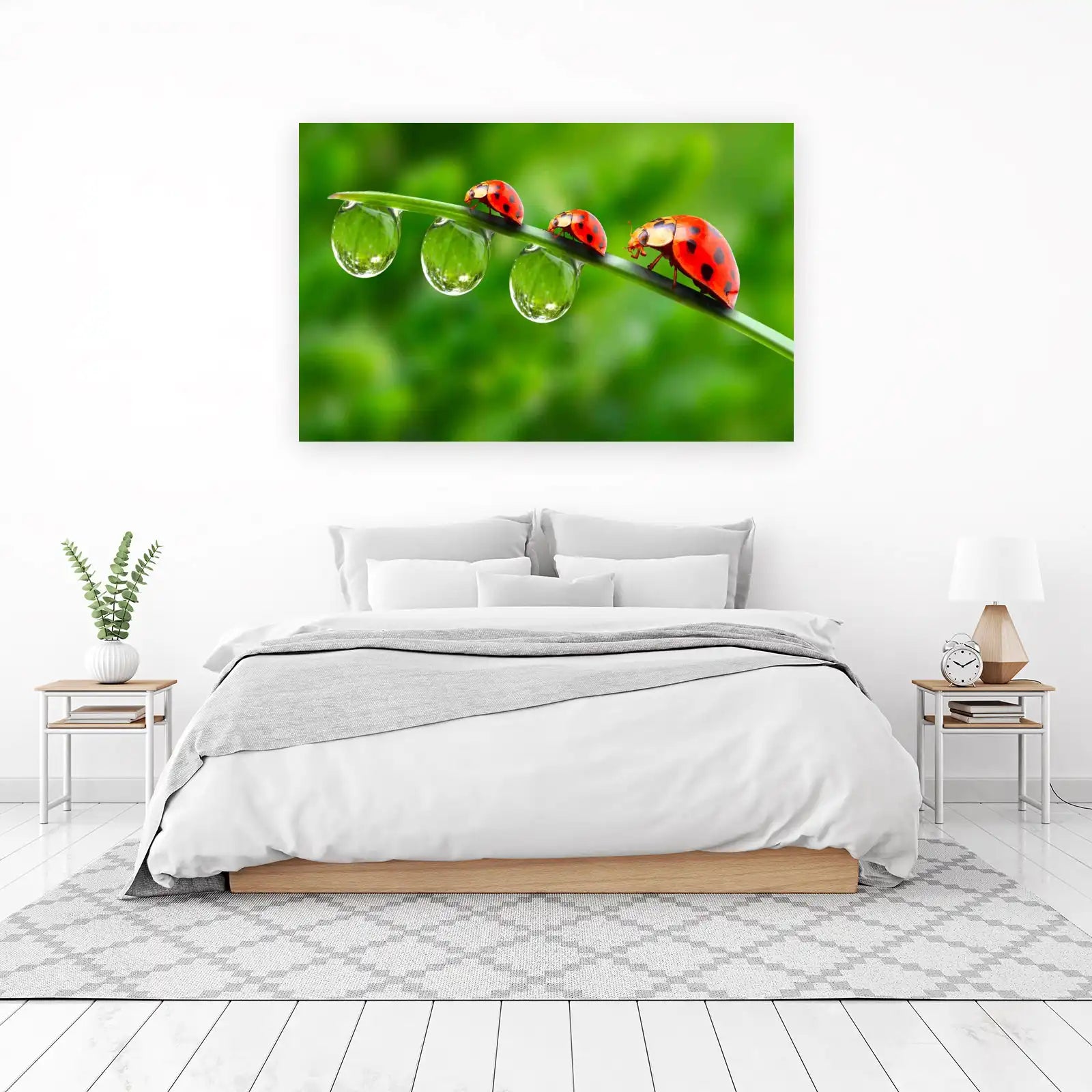 Serene Ladybugs & Dewdrops Wall Art
