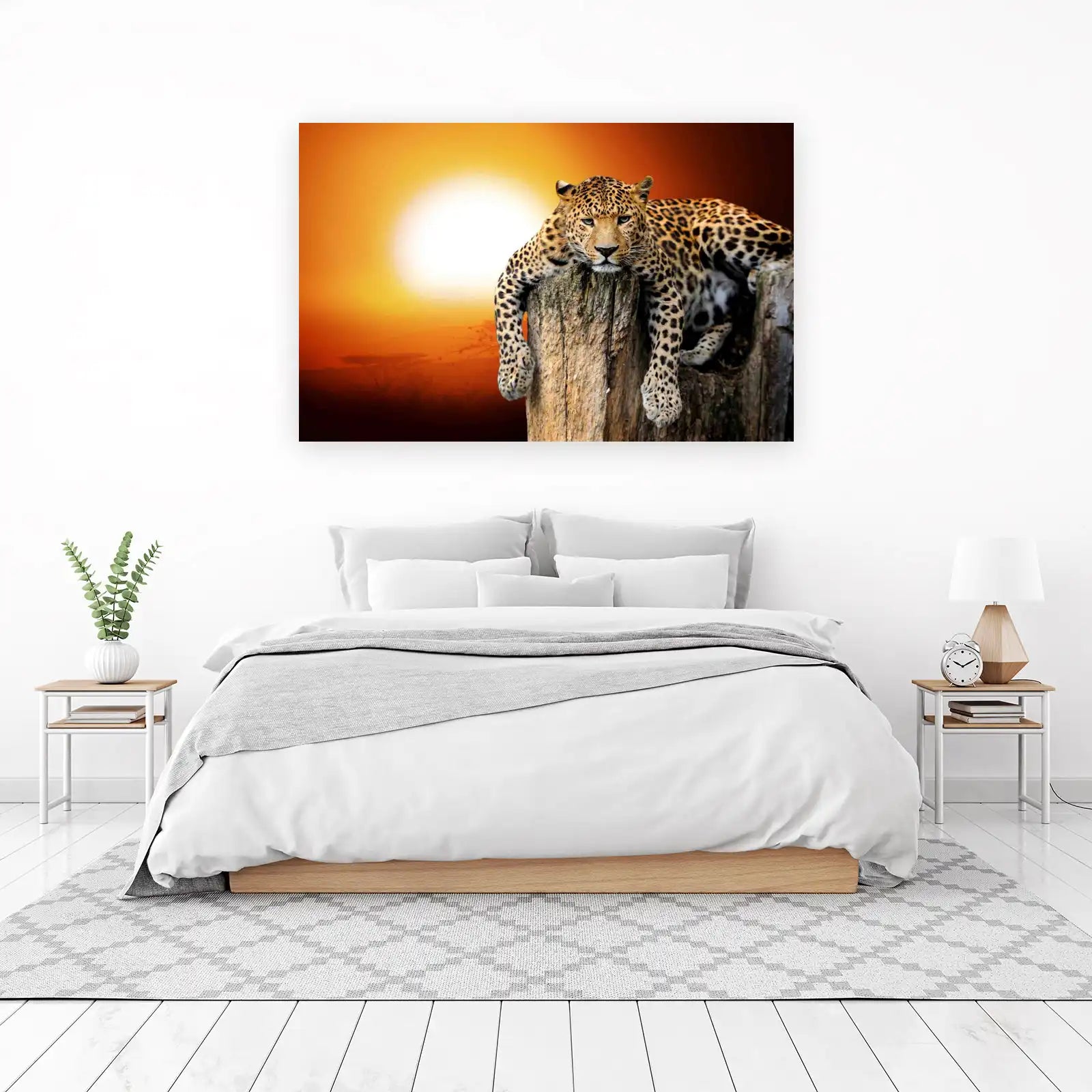 Majestic Leopard Sunset Wildlife Wall Art