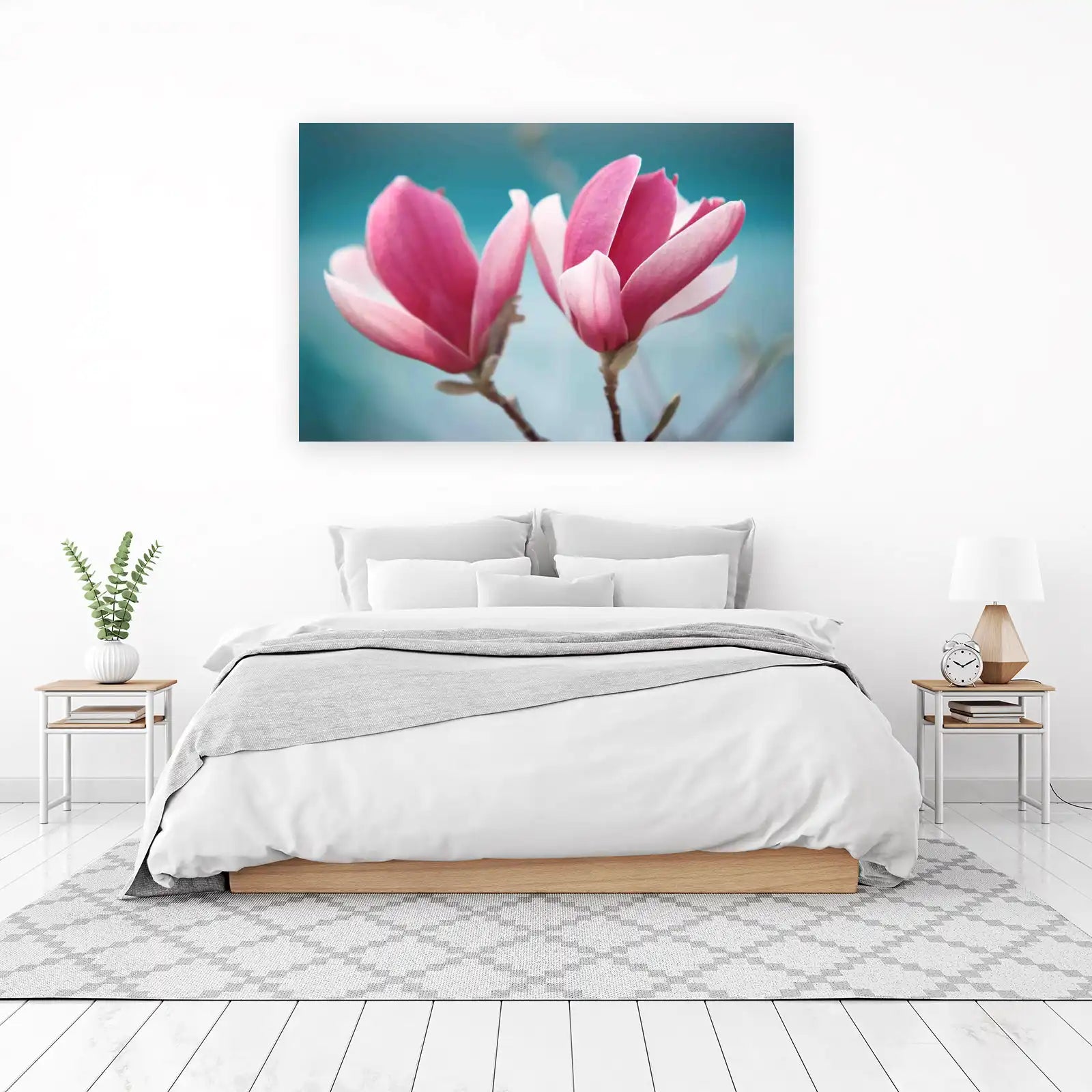 Serene Pink Magnolia Bloom Wall Art