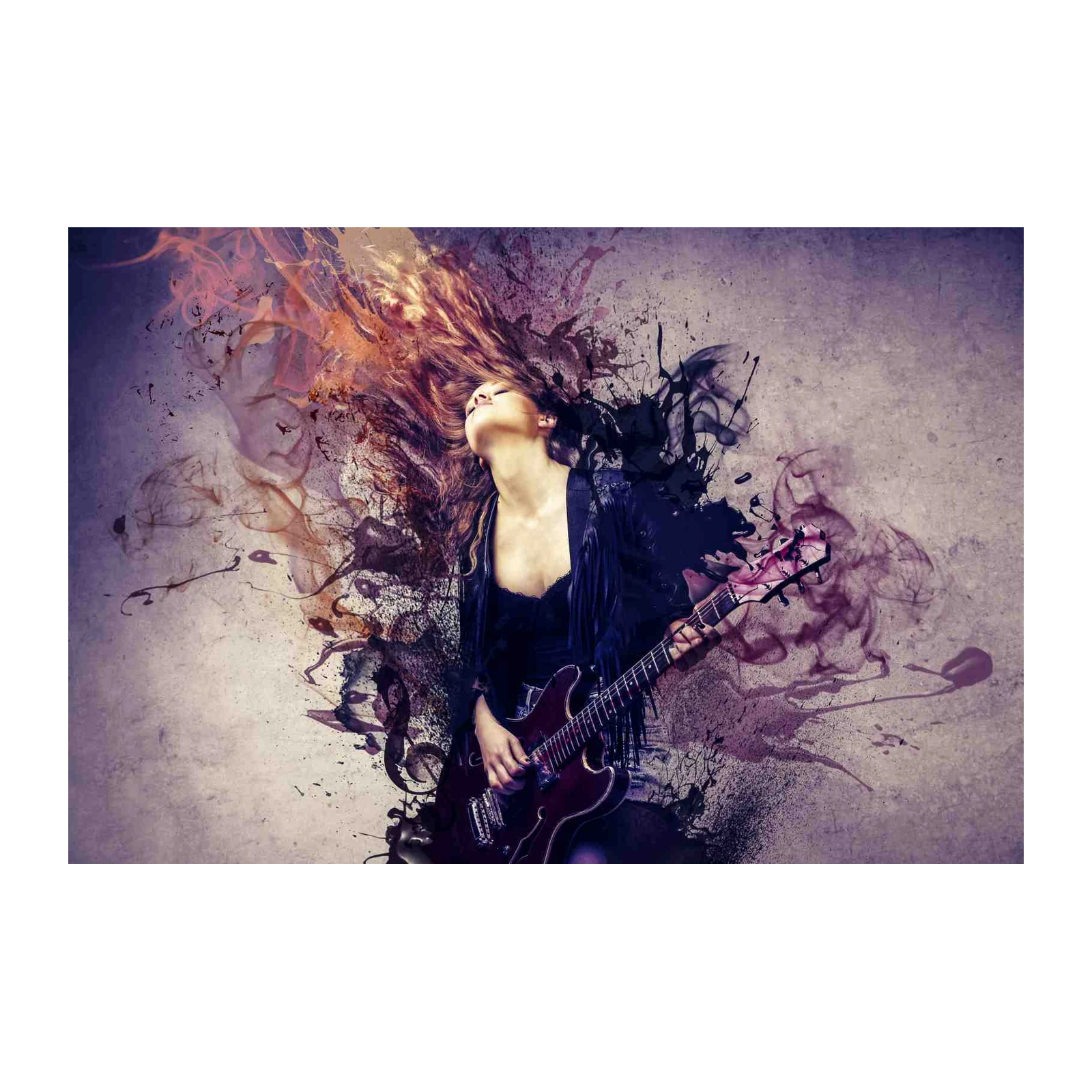 Explosive Rock Guitarist Wall Art