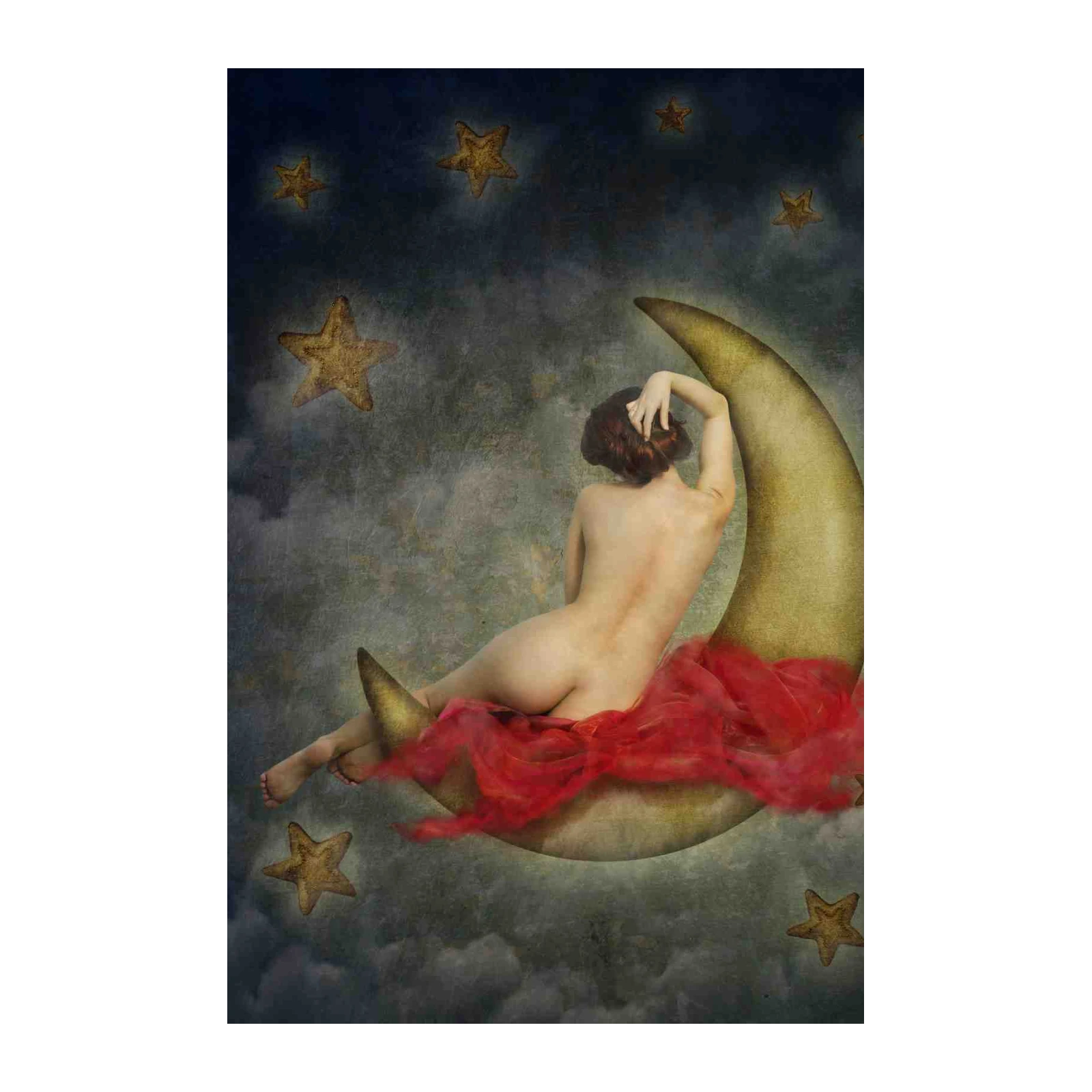 Dreamy Celestial Woman & Moon Wall Art