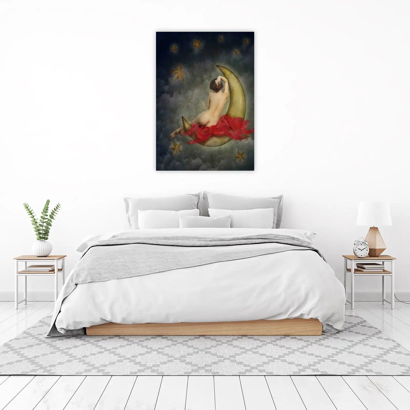Dreamy Celestial Woman & Moon Wall Art