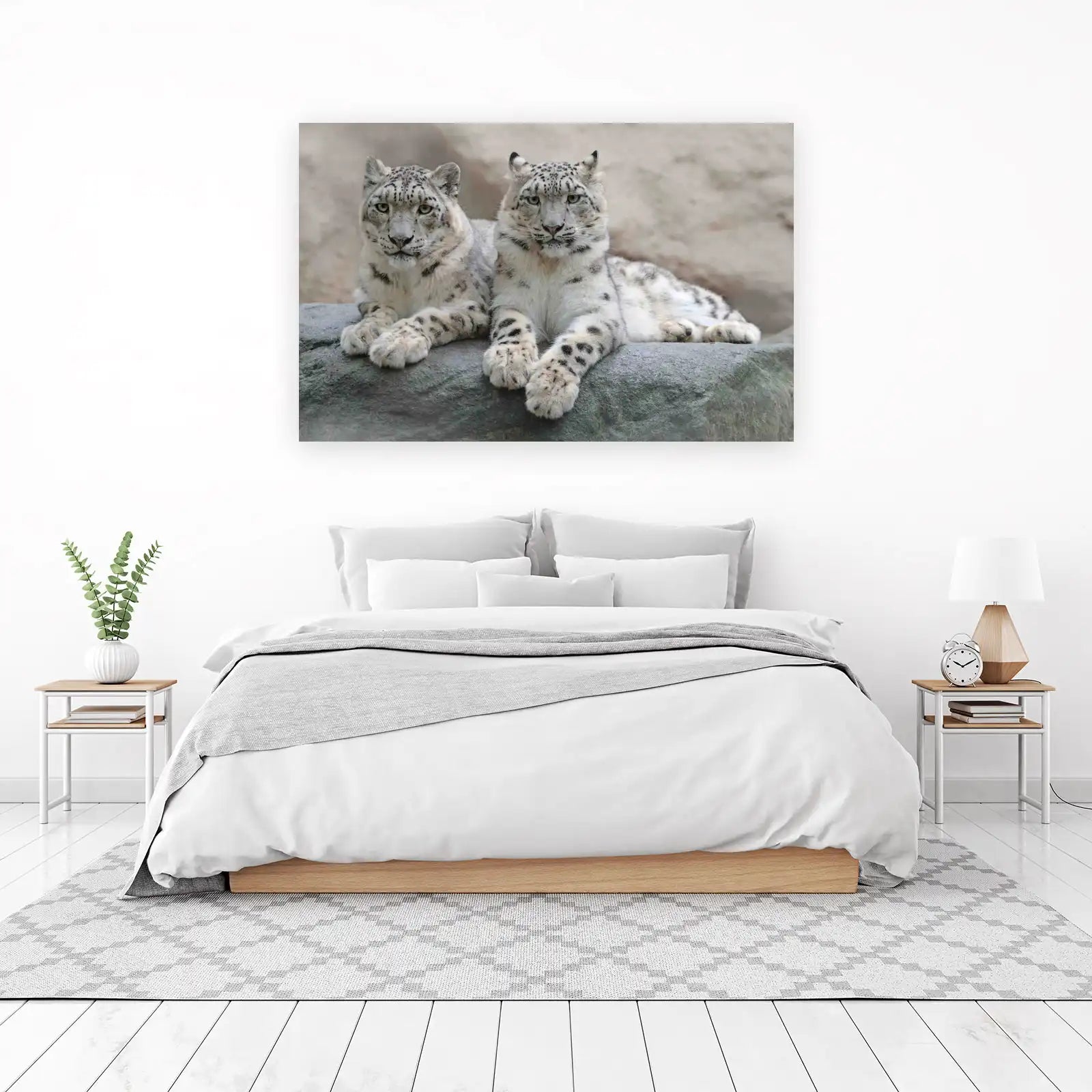 Majestic Snow Leopard Pair Wall Art