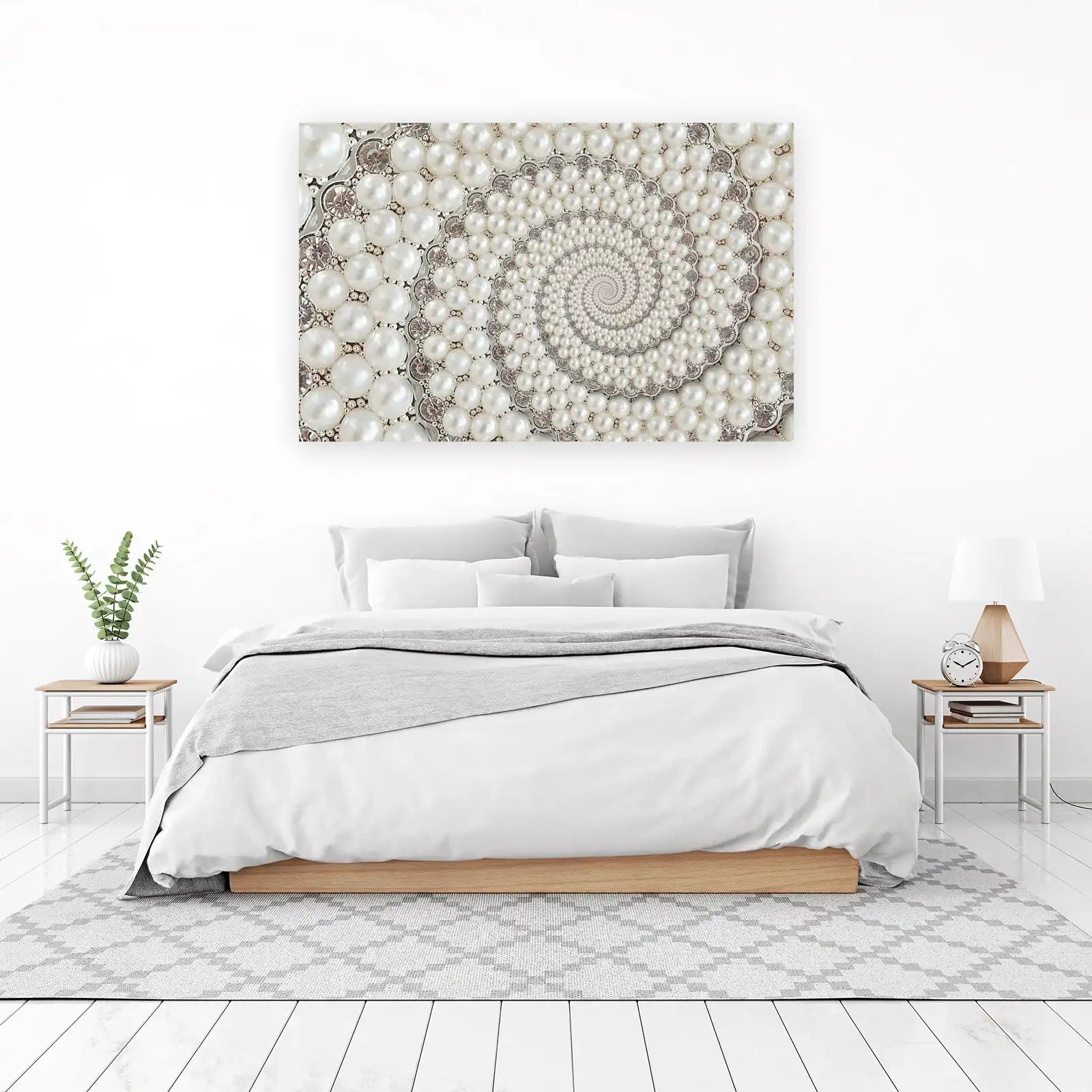 Elegant Pearl Mandala Luxury Wall Art