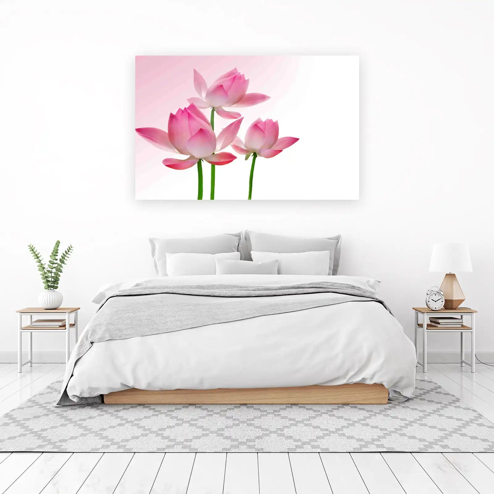 Serene Pink Lotus Trio Wall Art