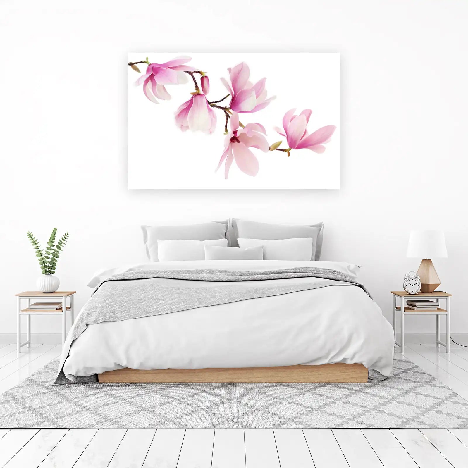 Elegant Pink Magnolia Blossom Wall Art