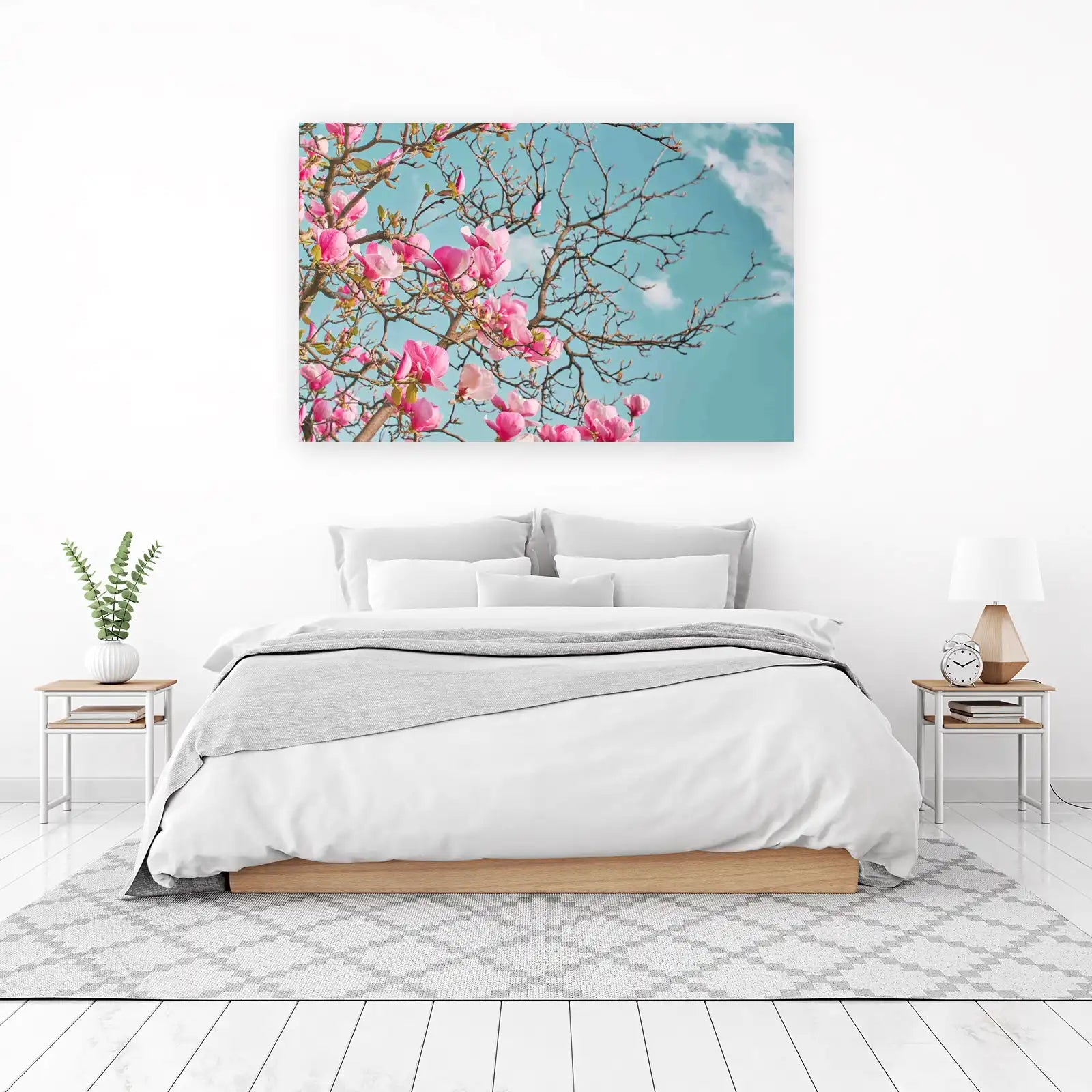 Vibrant Pink Magnolia Blossom Wall Art