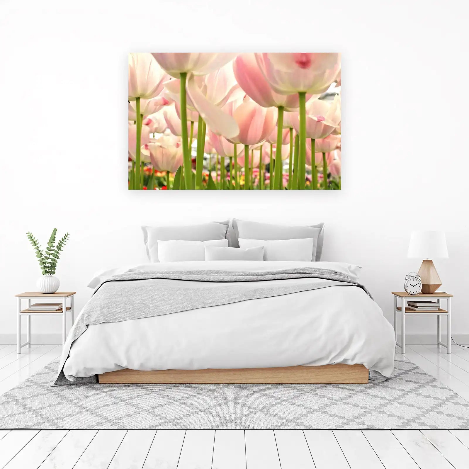 Soft Pink Tulips Close-Up Wall Art