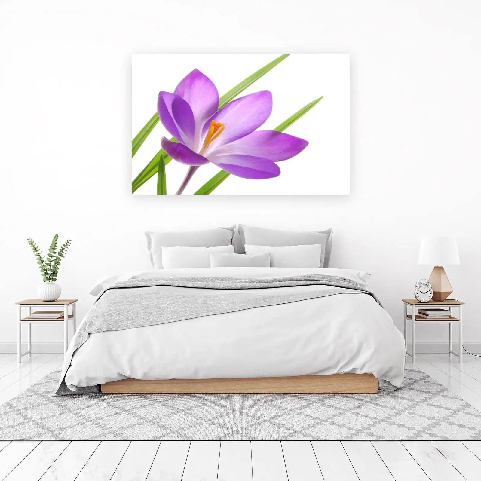 Vibrant Purple Crocus Floral Art Wall Art
