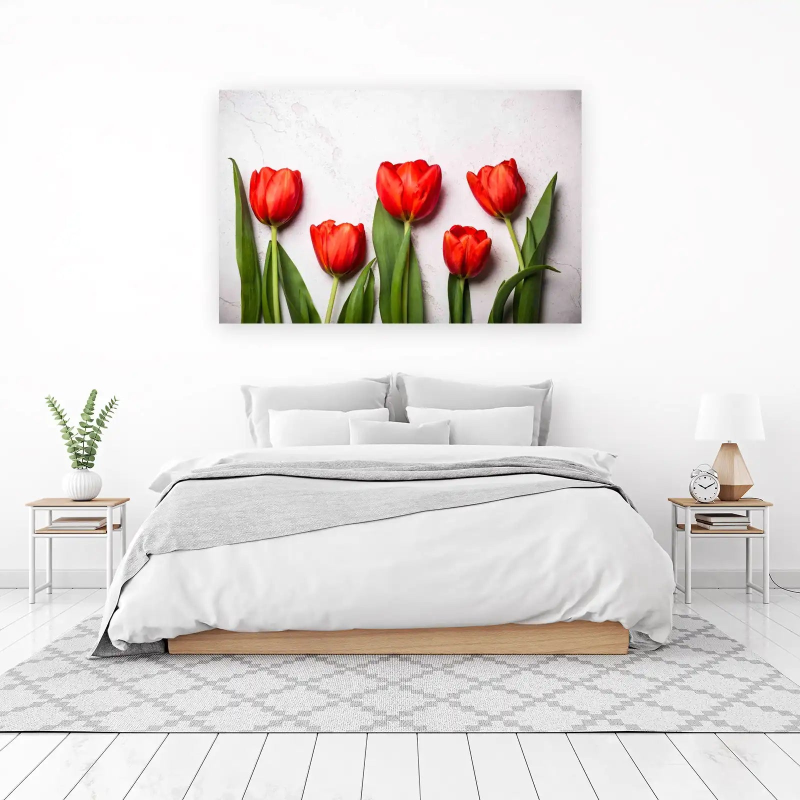 Vibrant Red Tulips Nature Wall Art