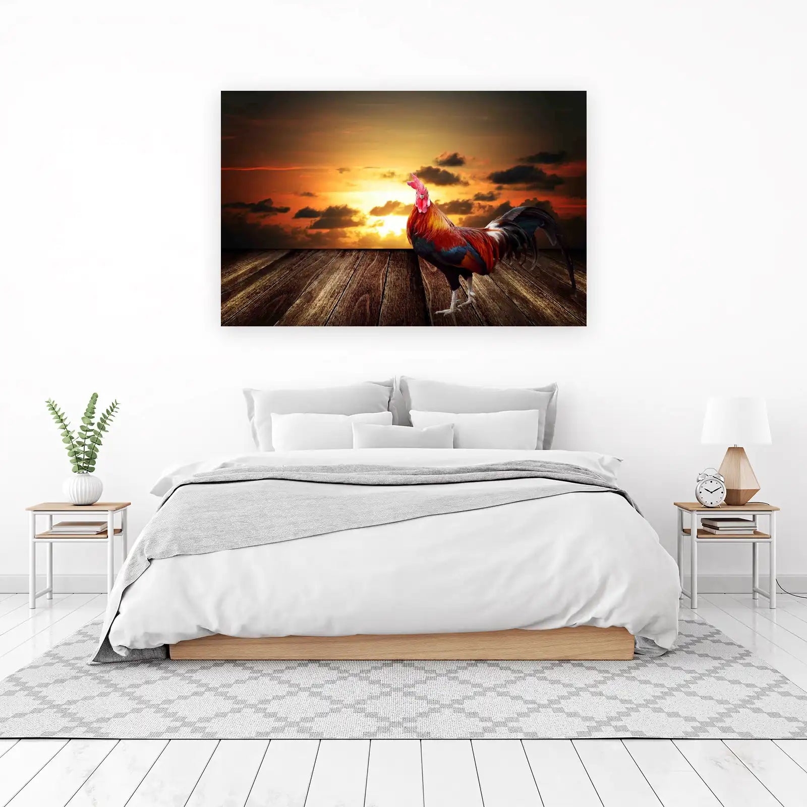 Majestic Rooster Sunset Wall Art Wall Art
