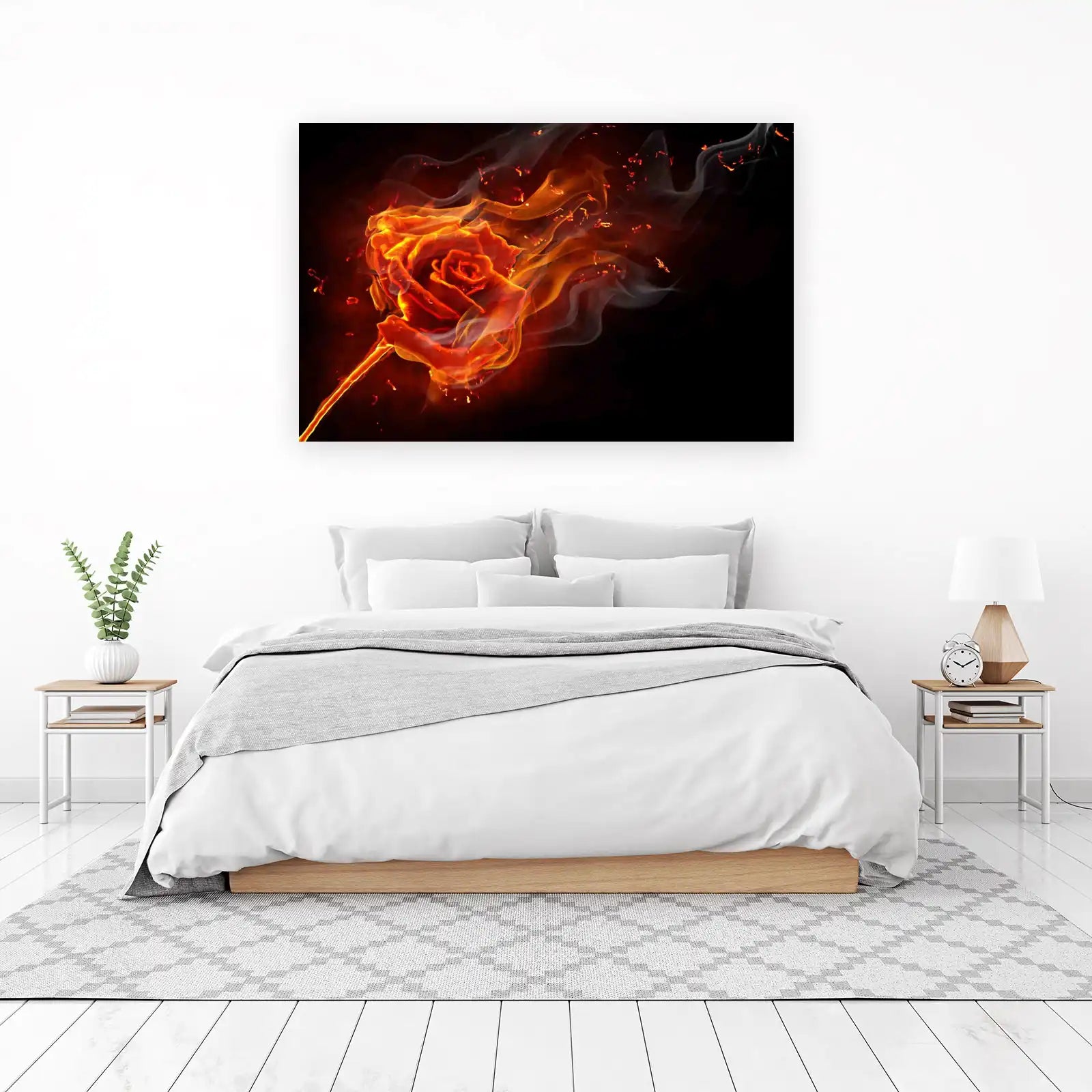 Fiery Rose Wall Art Wall Art
