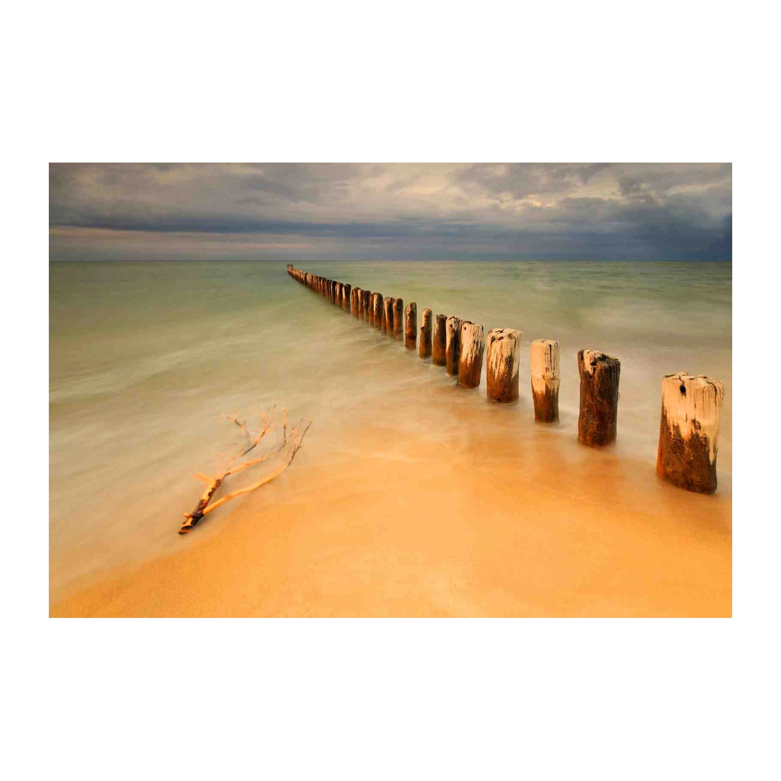 Serene Ocean Groynes Beach Calm Wall Art