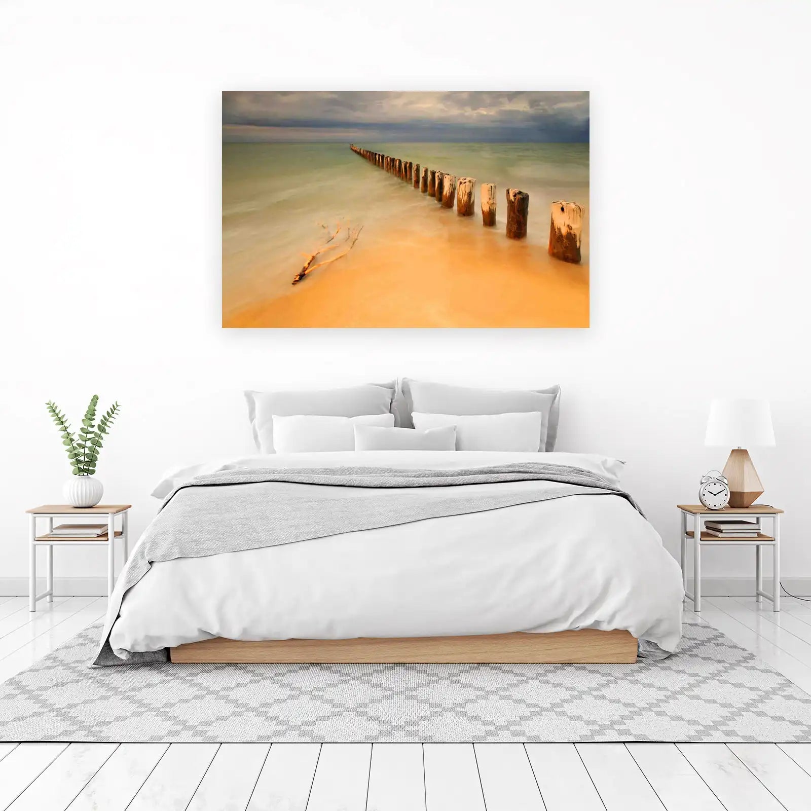 Serene Ocean Groynes Beach Calm Wall Art