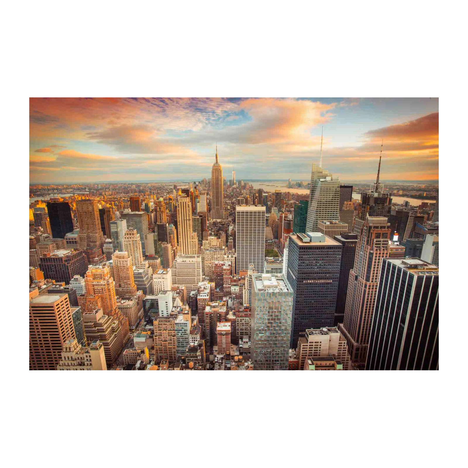 New York City Skyline Sunset Wall Art