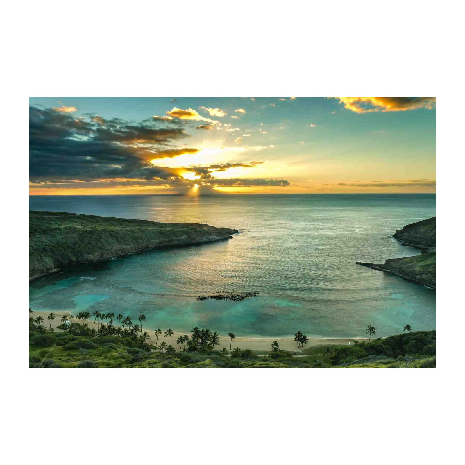 Tropical Paradise Sunset Beach Wall Art