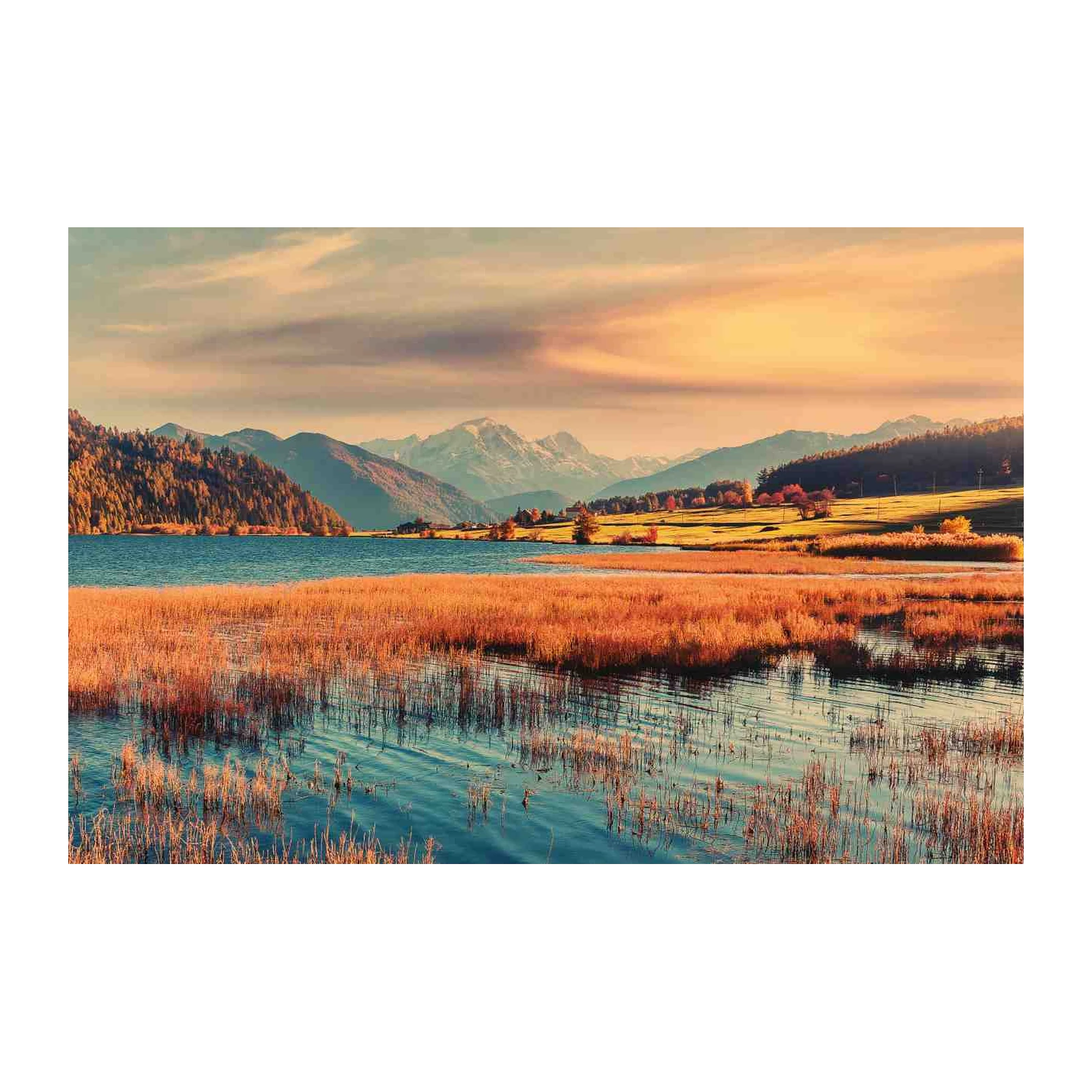 Tranquil Autumn Lake Landscape Wall Art