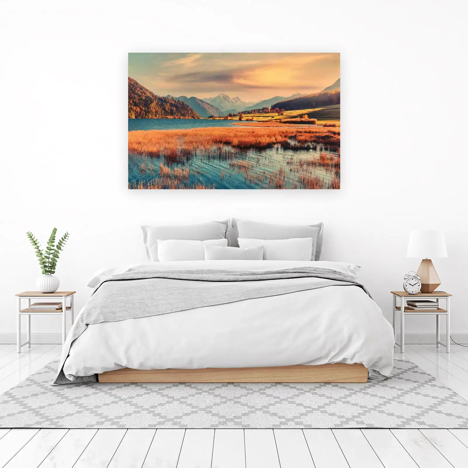 Tranquil Autumn Lake Landscape Wall Art