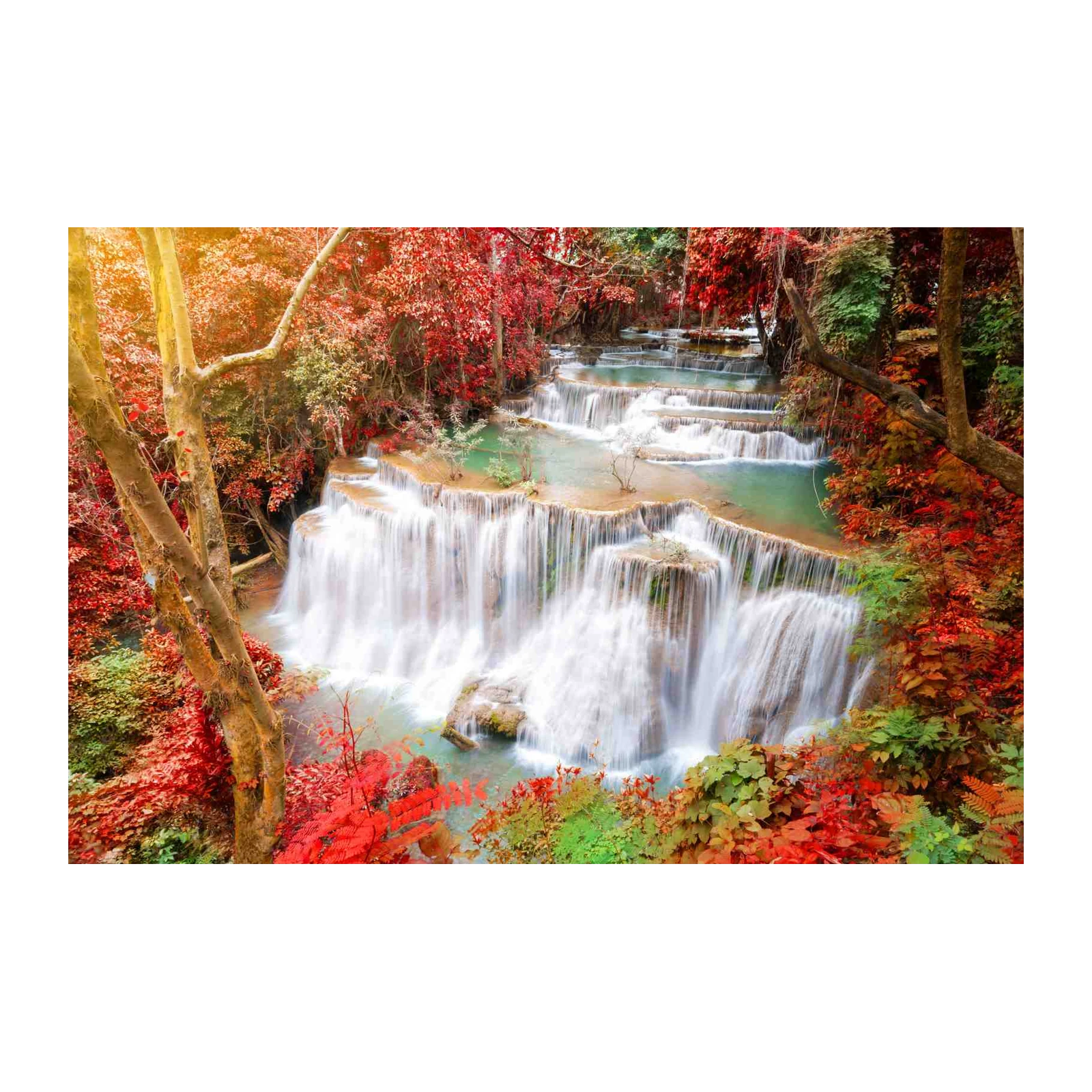 Cascading Waterfall Nature Scene Wall Art