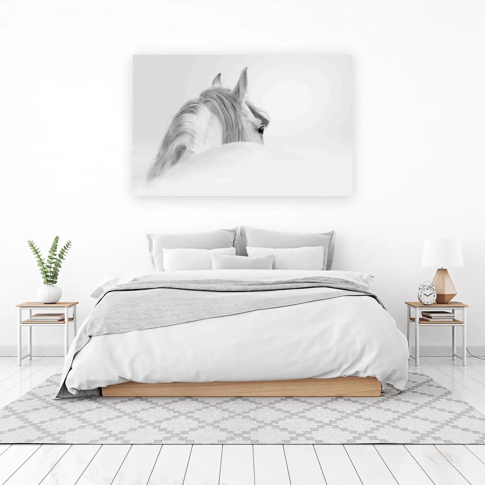 Majestic White Horse Eye Wall Art