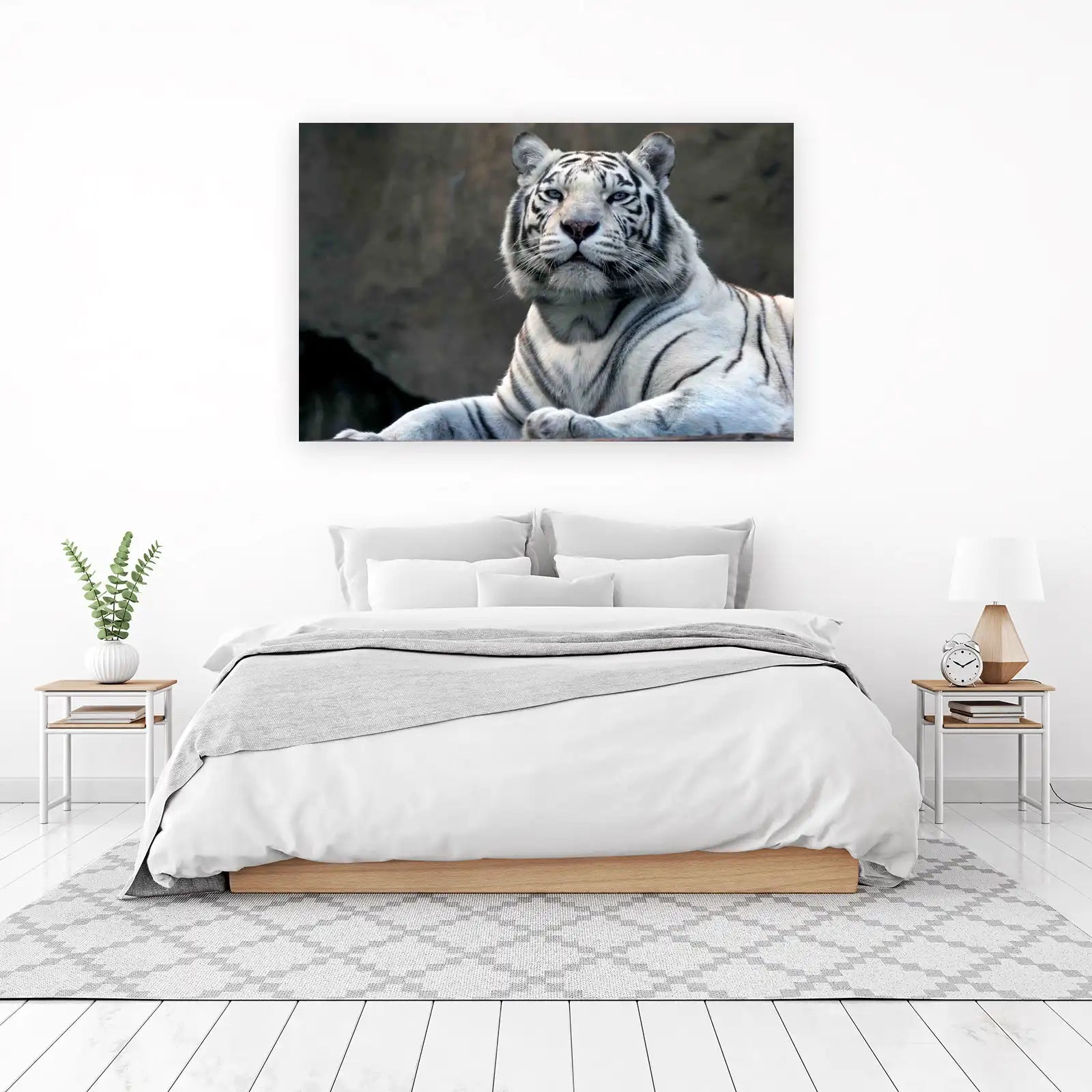 Majestic White Tiger Close-up Wall Art