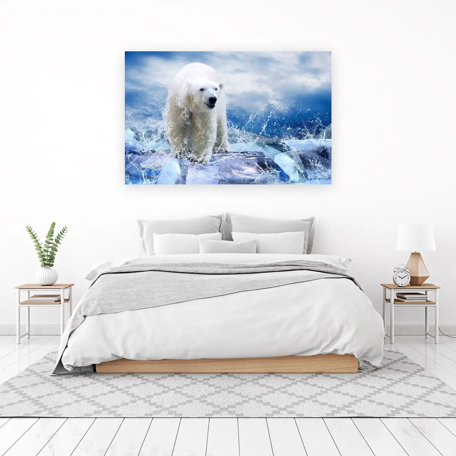 Majestic Polar Bear on Ice Wall Art
