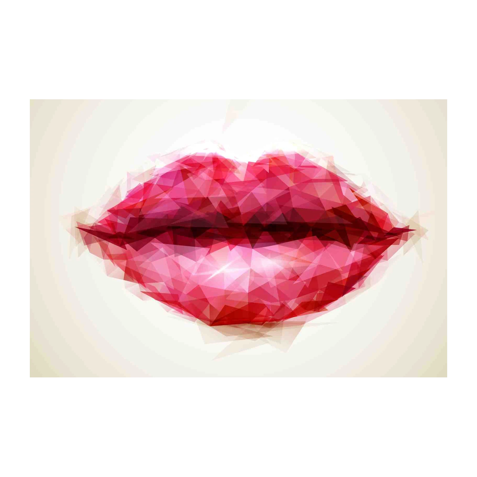Bold Geometric Lips Red Pink Wall Art