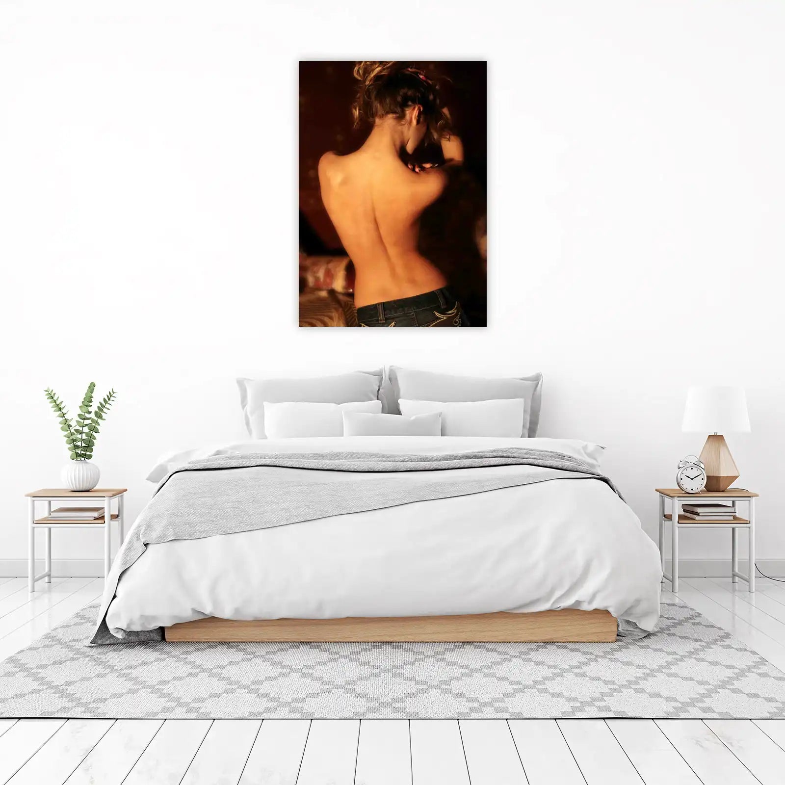Elegant Back Serenity: Woman's Silhouette Wall Art