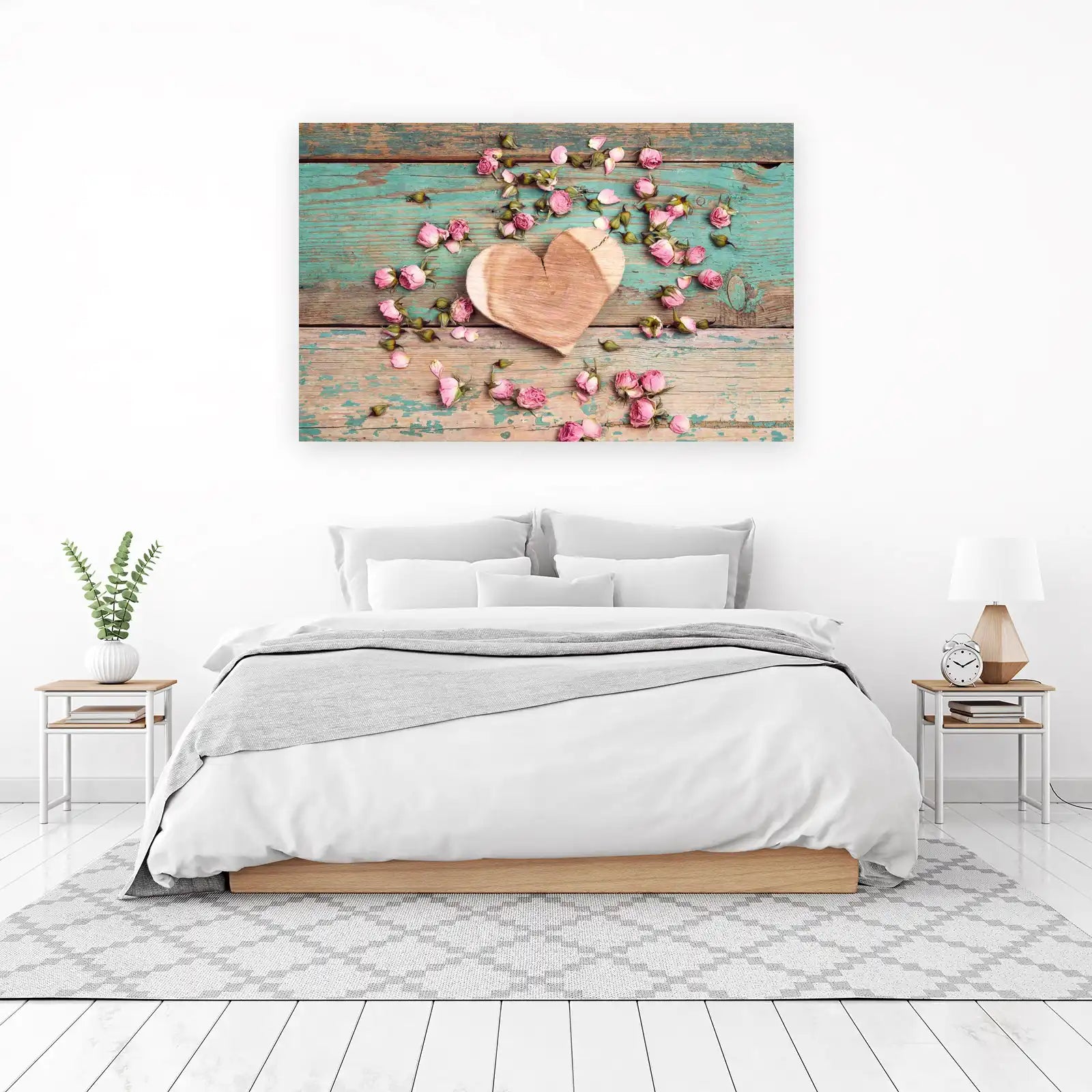 Rustic Heart & Roses Wooden Wall Art Wall Art