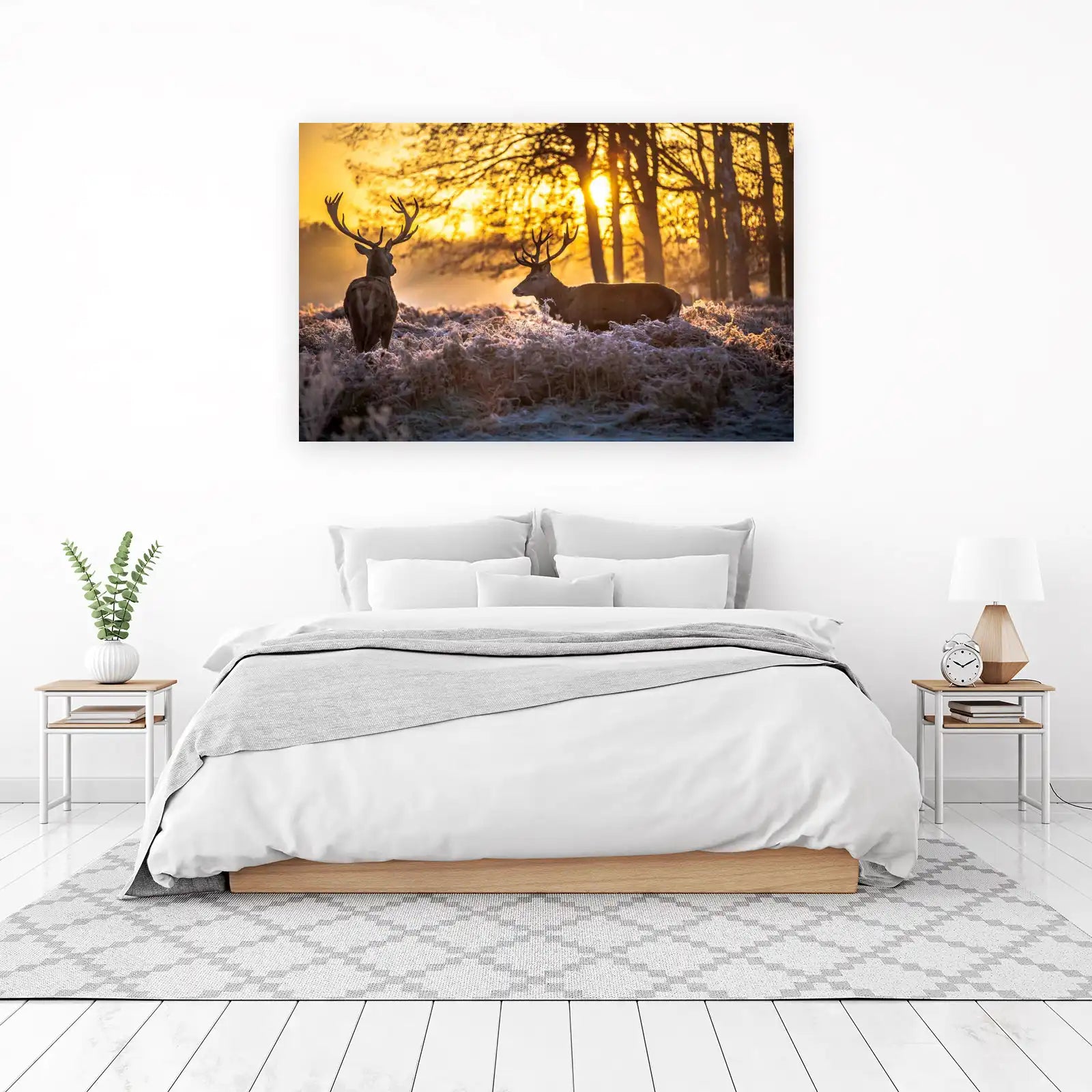 Majestic Deer Sunrise Wall Art