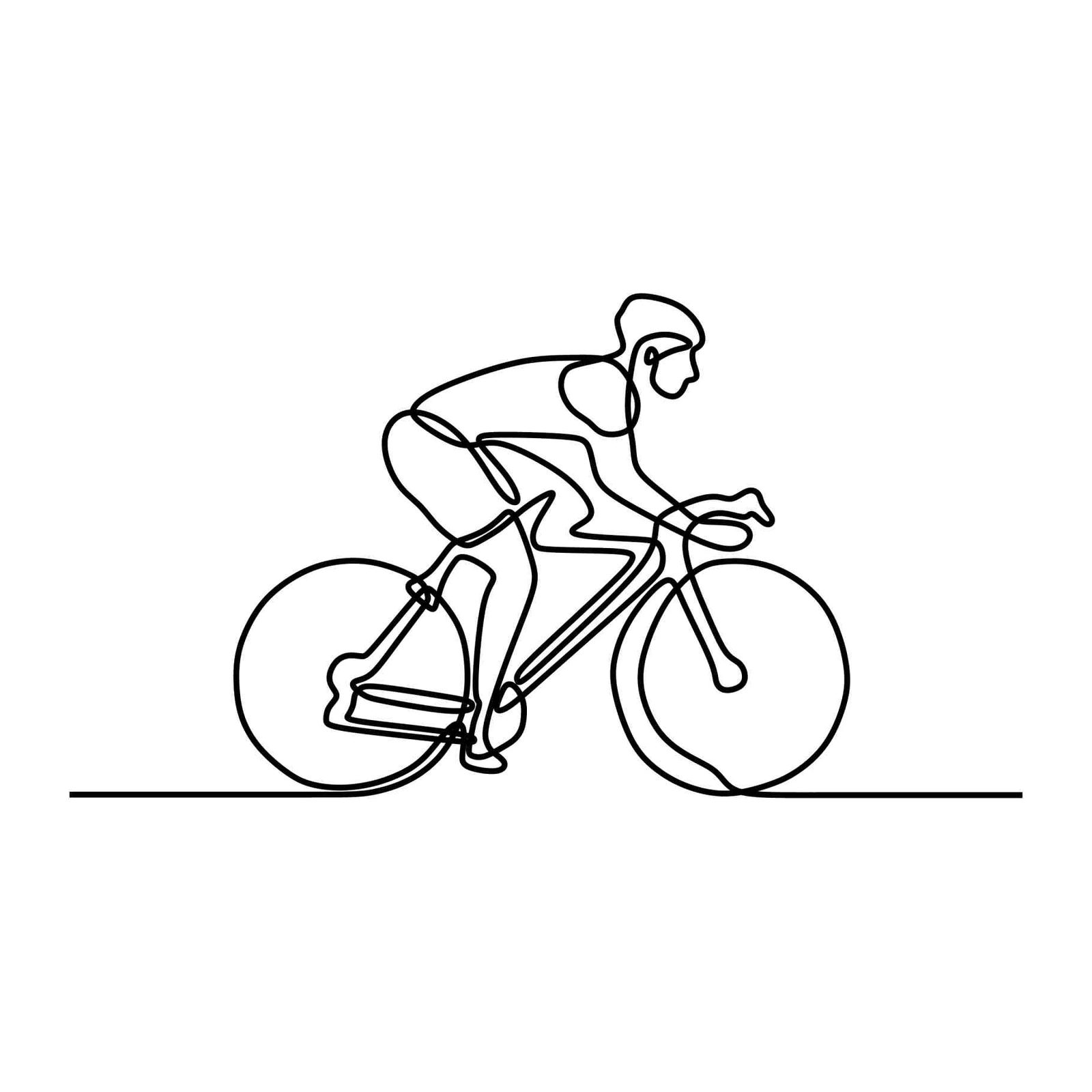 Dynamic Cyclist Line Art Wall Art