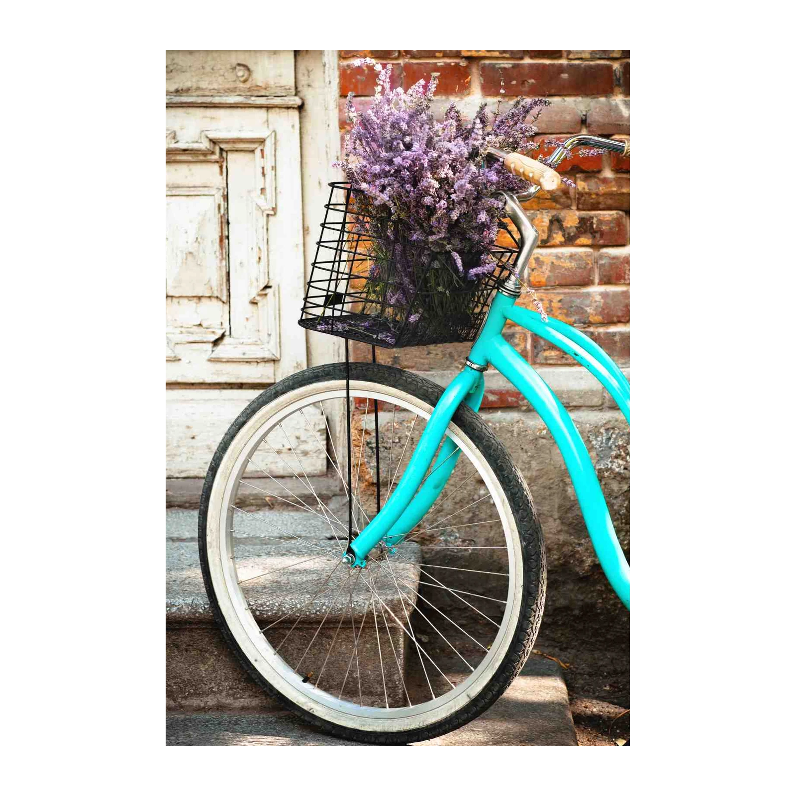 Turquoise Bicycle Lavender Provence Wall Art
