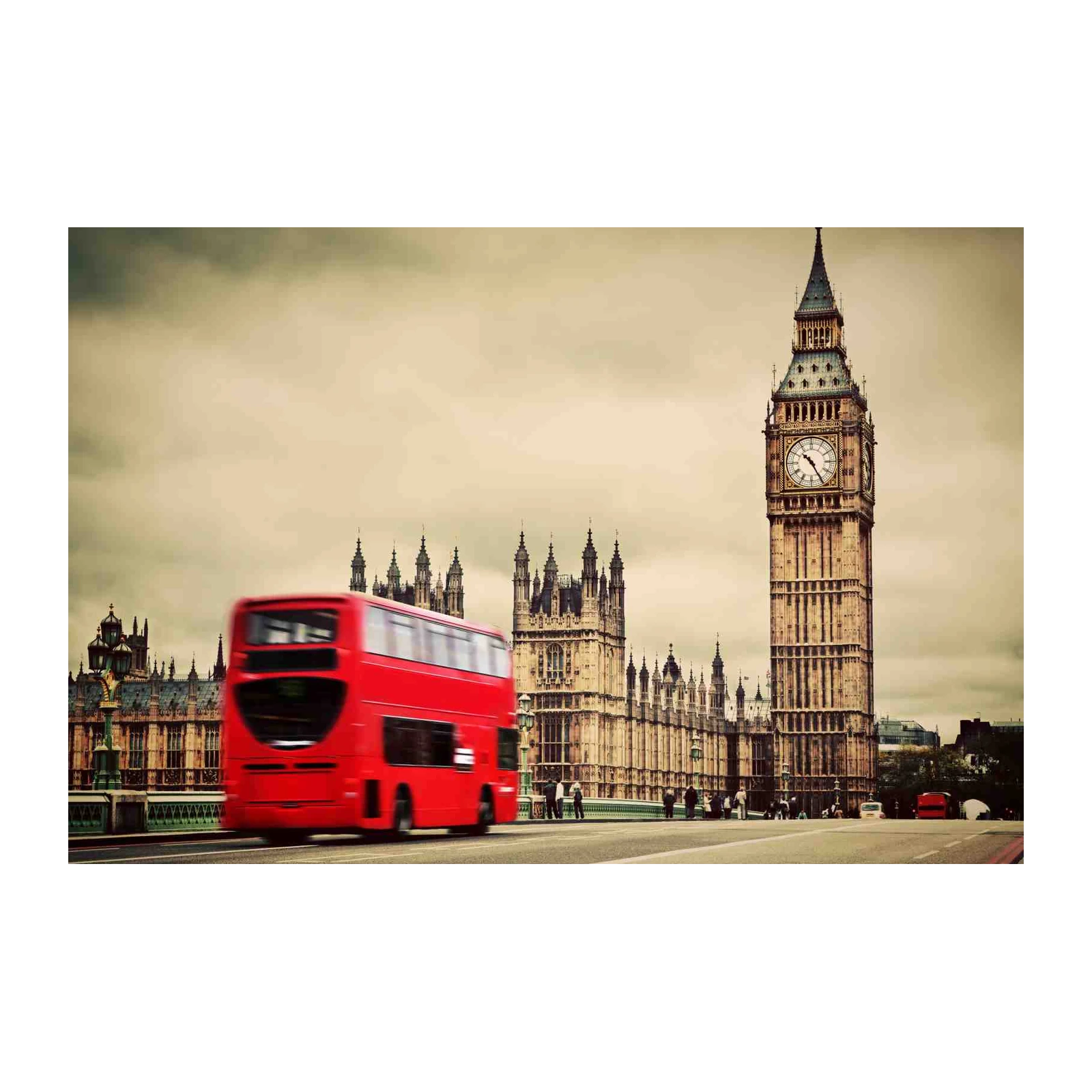 London Iconic Big Ben Red Bus Wall Art