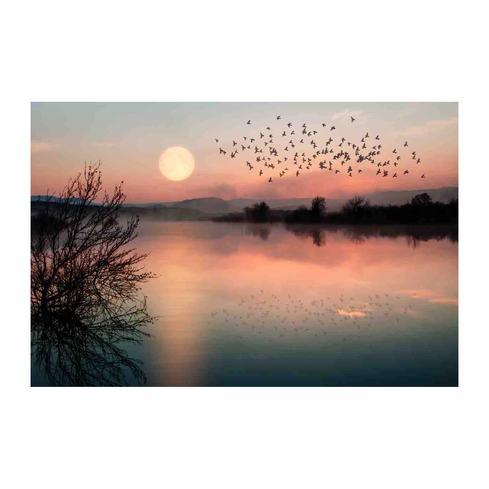 Tranquil Sunset Flock Wall Art