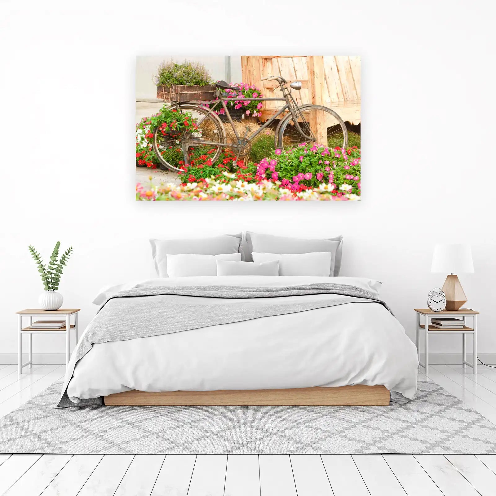 Vintage Bicycle Floral Bloom Wall Art