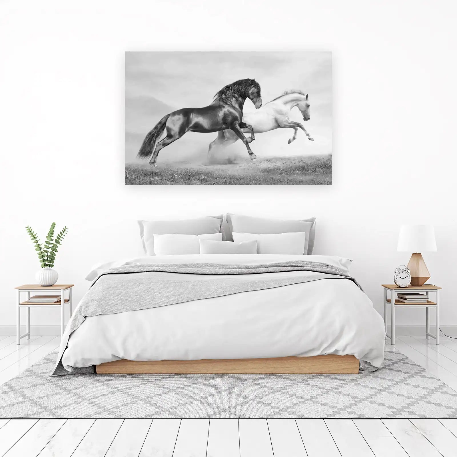 Majestic Equine Duo Black & White Wall Art