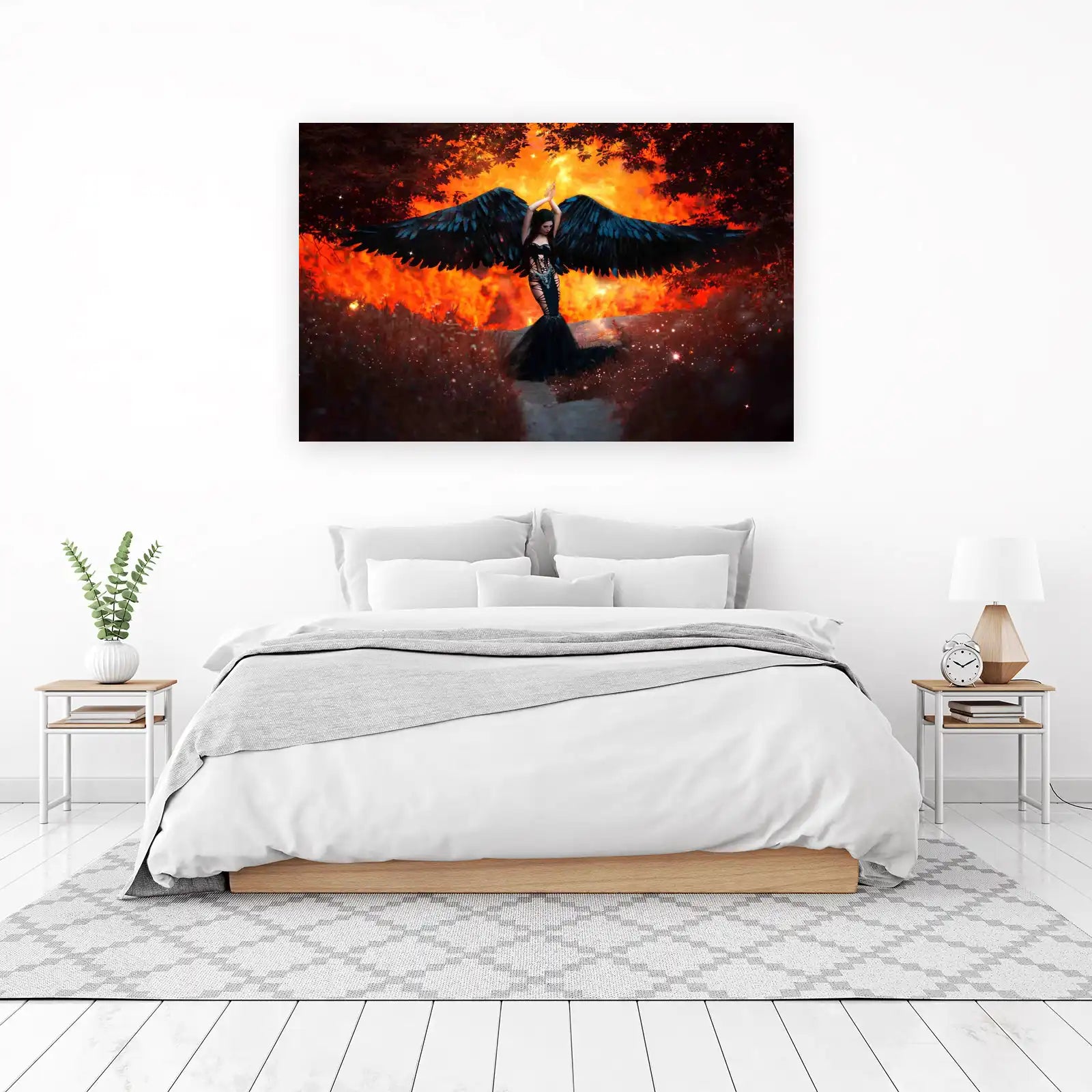 Dark Angel Fiery Fantasy Wall Art