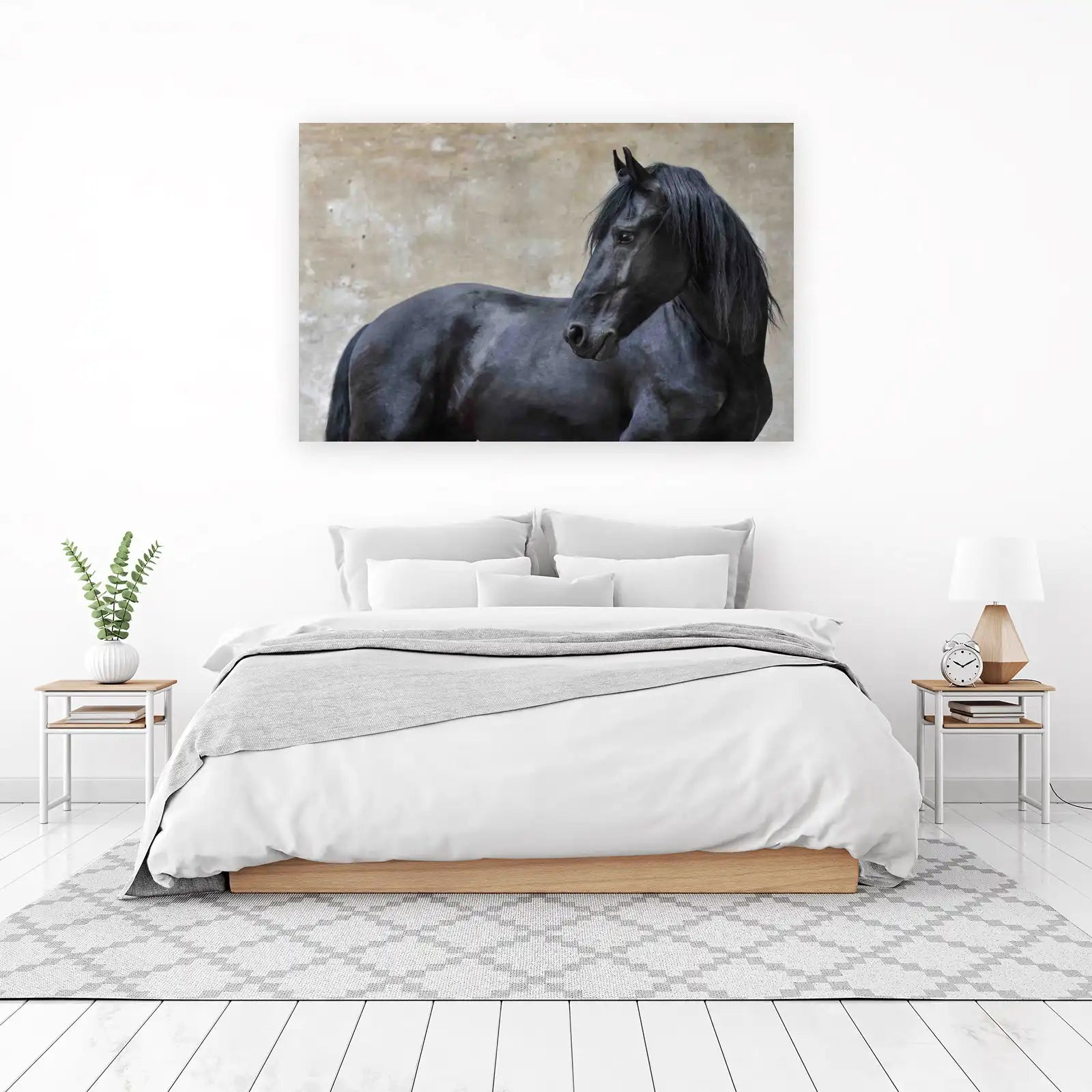 Majestic Black Horse Portrait Wall Art