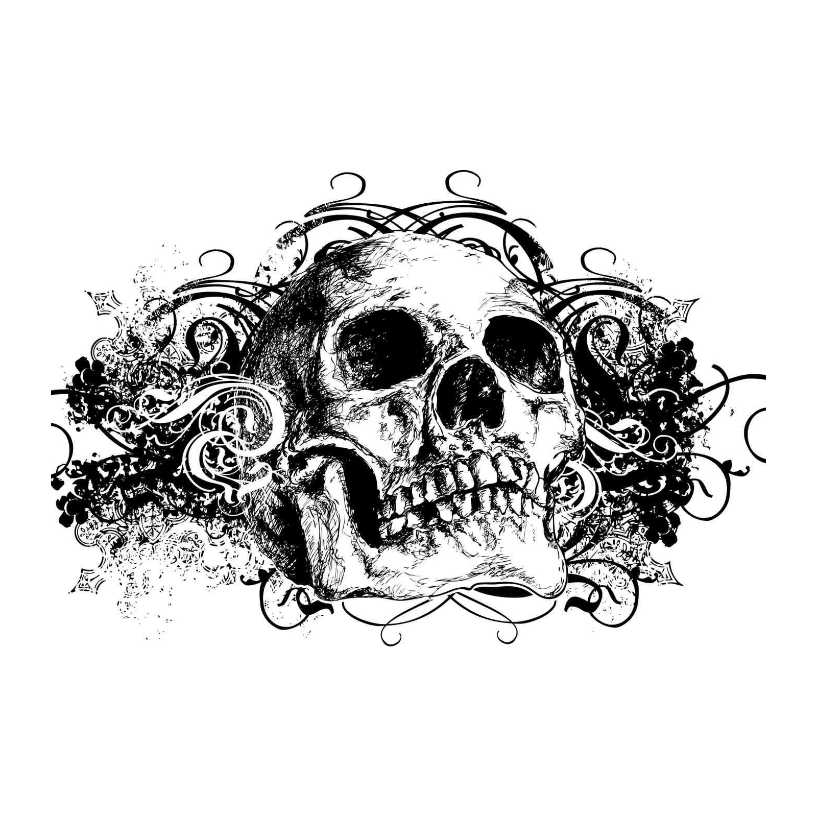 Gothic Skull Ornament Wall Art