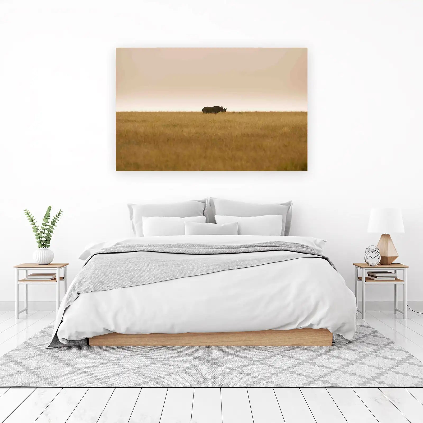 Majestic Rhino Safari Landscape Wall Art