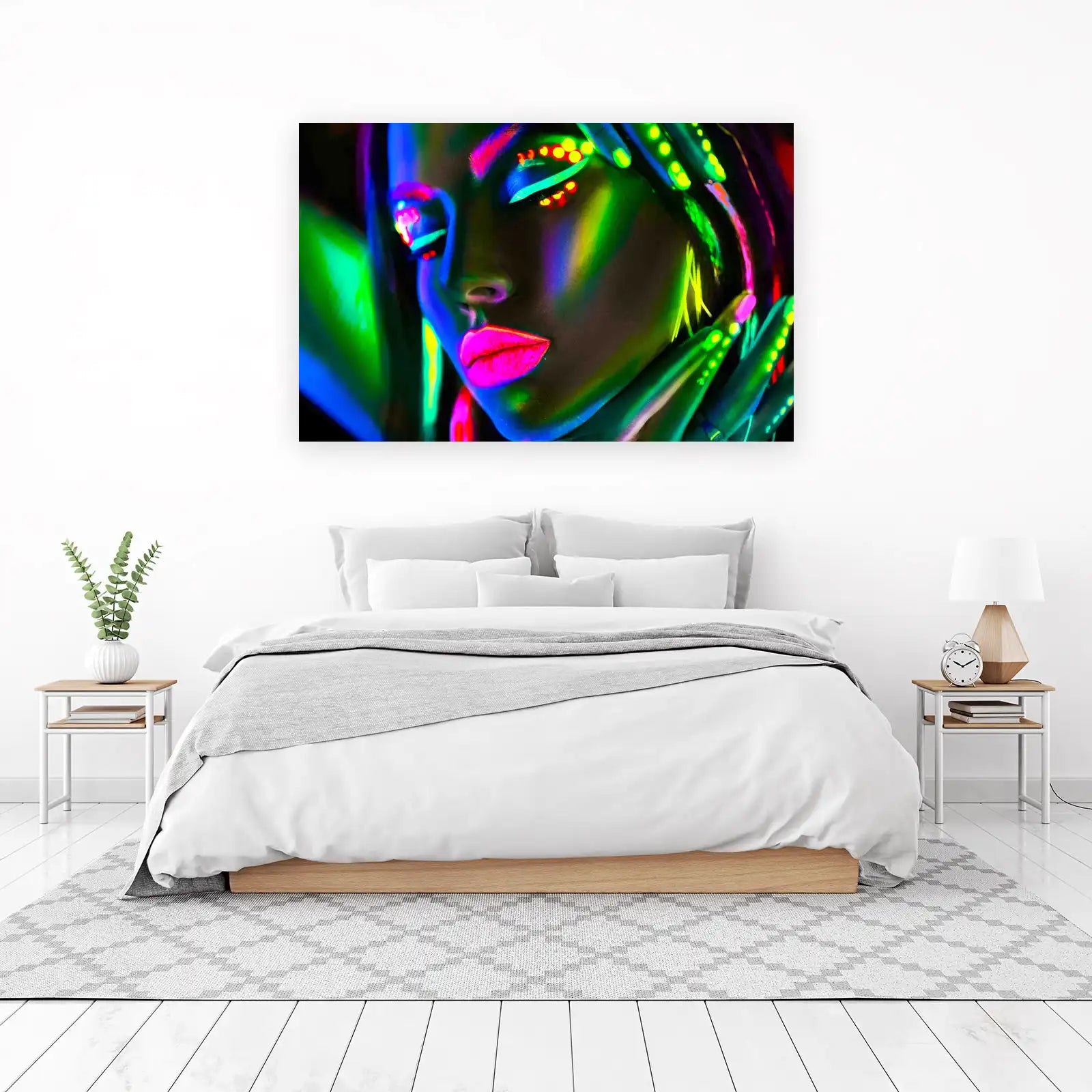 Vibrant Neon Glow Portrait Wall Art